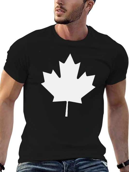 Maple Leaf Graphic Tee - Black Cotton