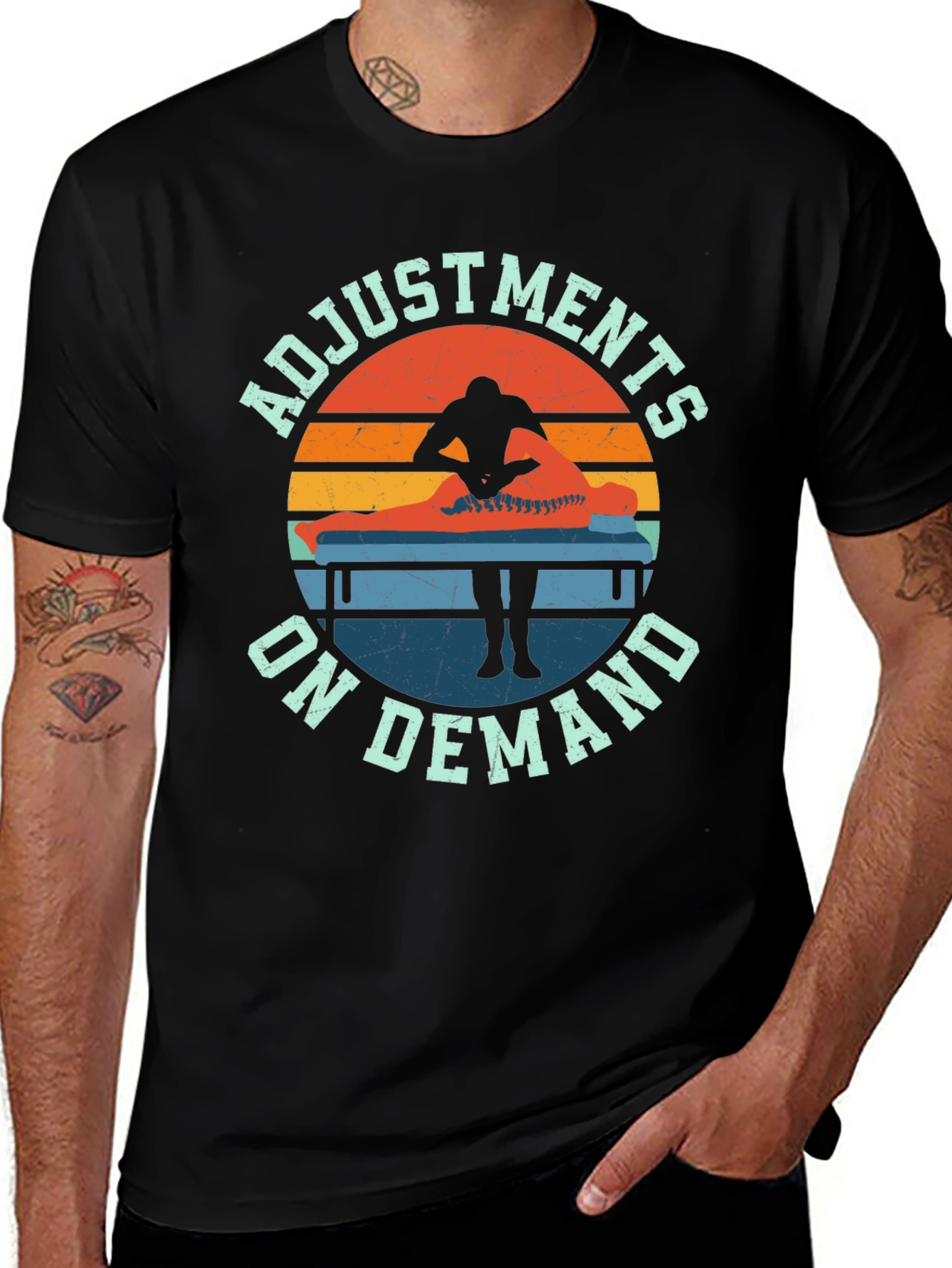 Adjustments On Demand T-Shirt - Chiropractic Design
