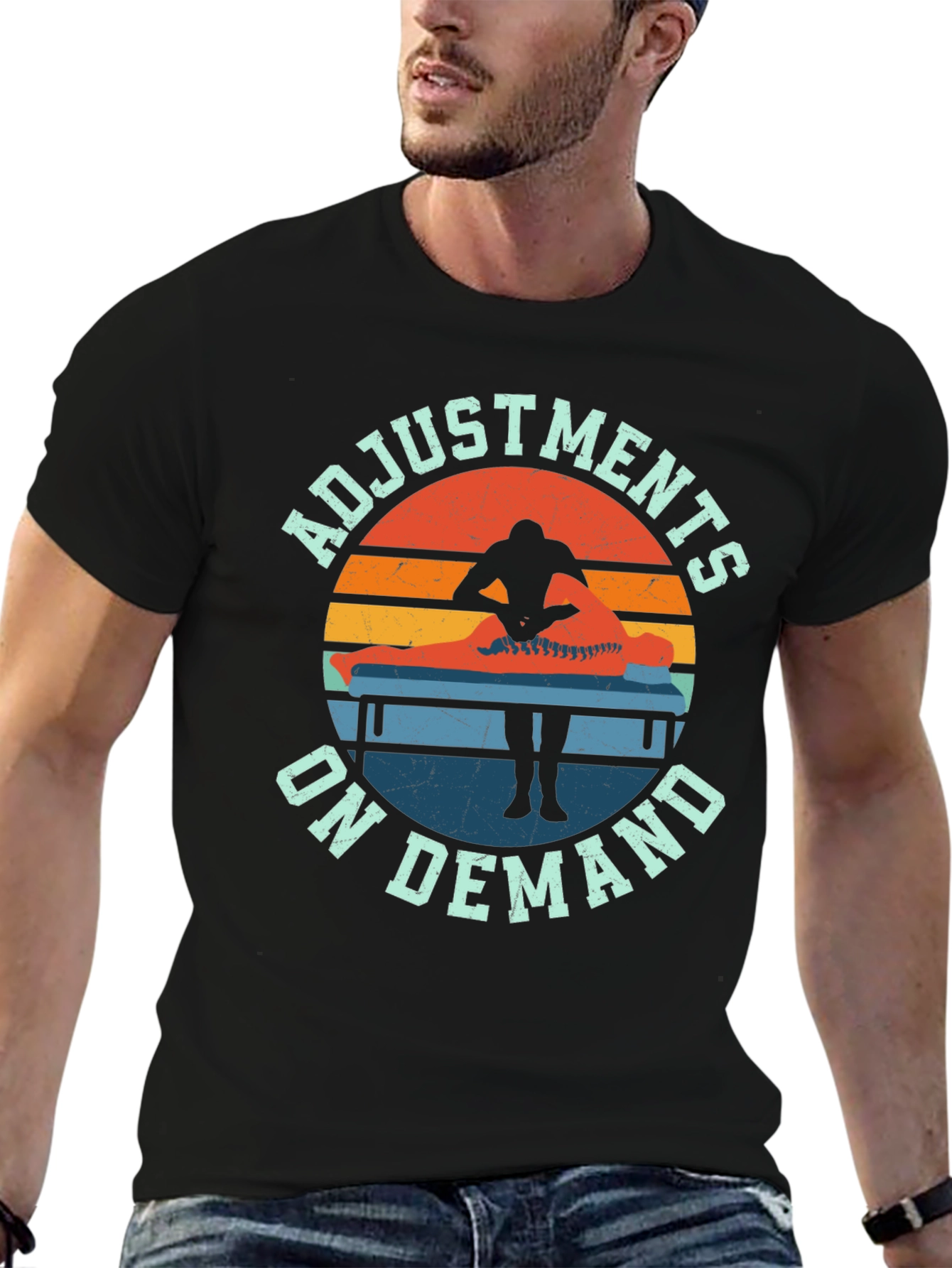 Adjustments On Demand T-Shirt - Chiropractic Design