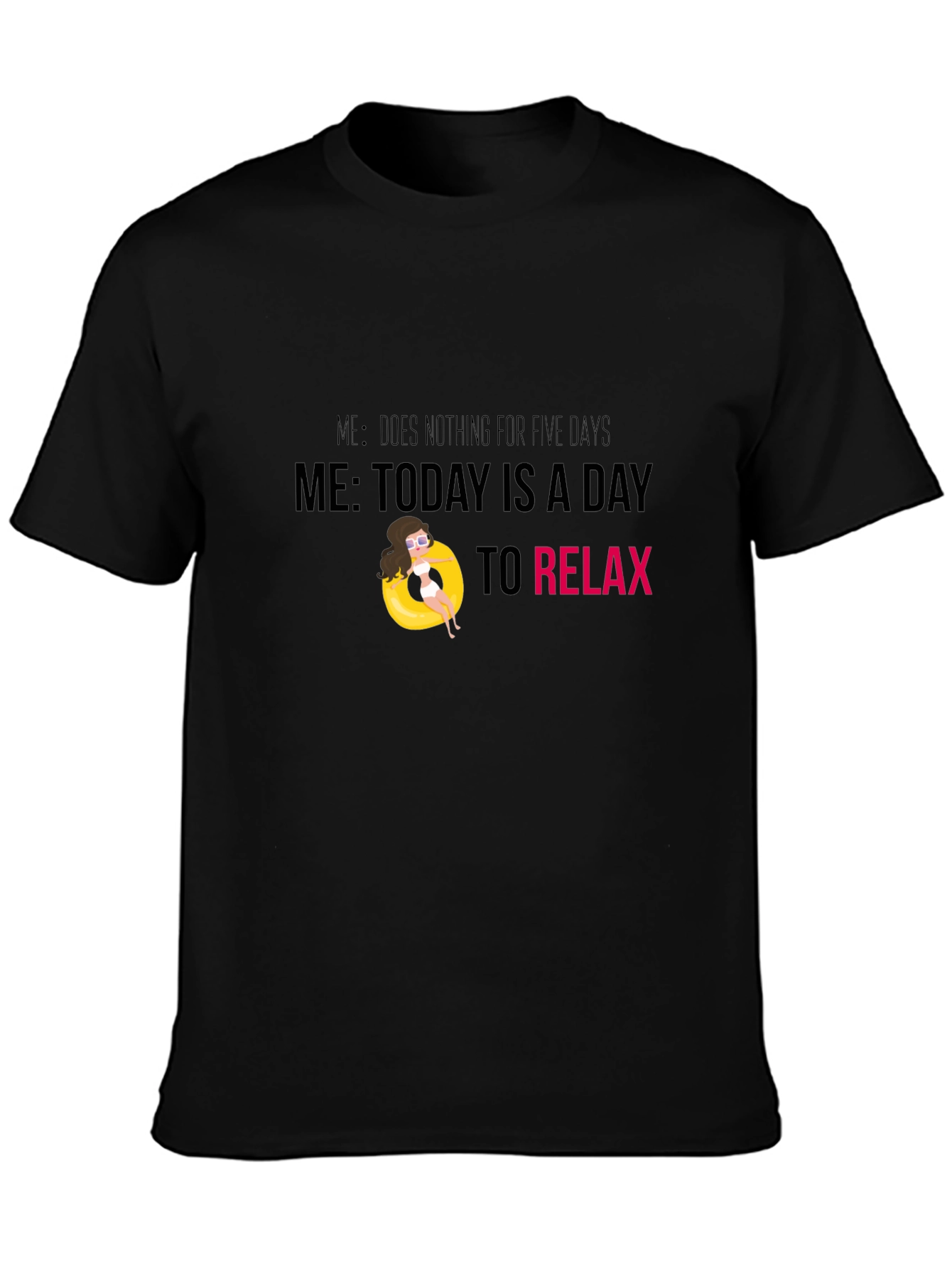 Relaxation Mode Black T-Shirt