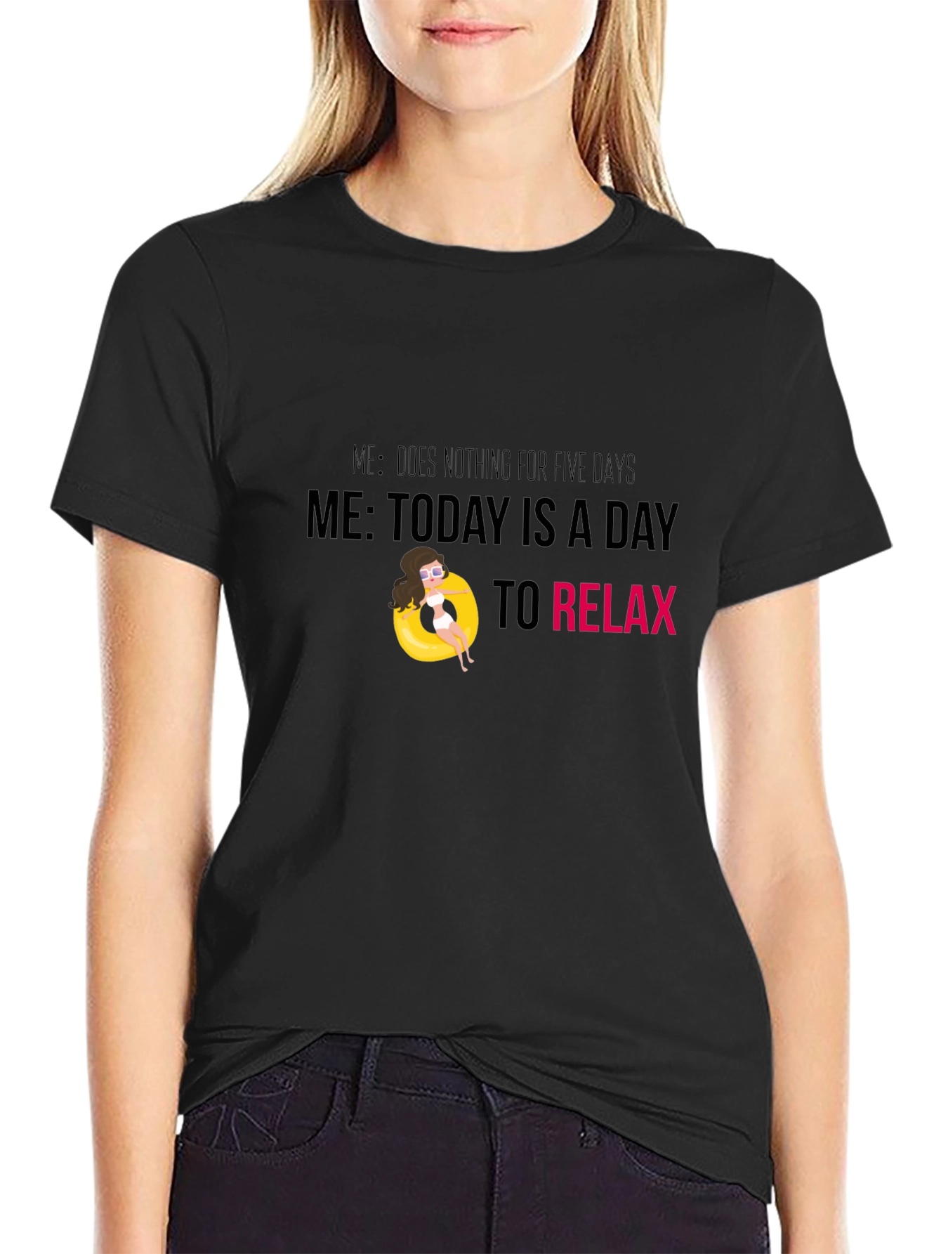 Relaxation Mode Black T-Shirt