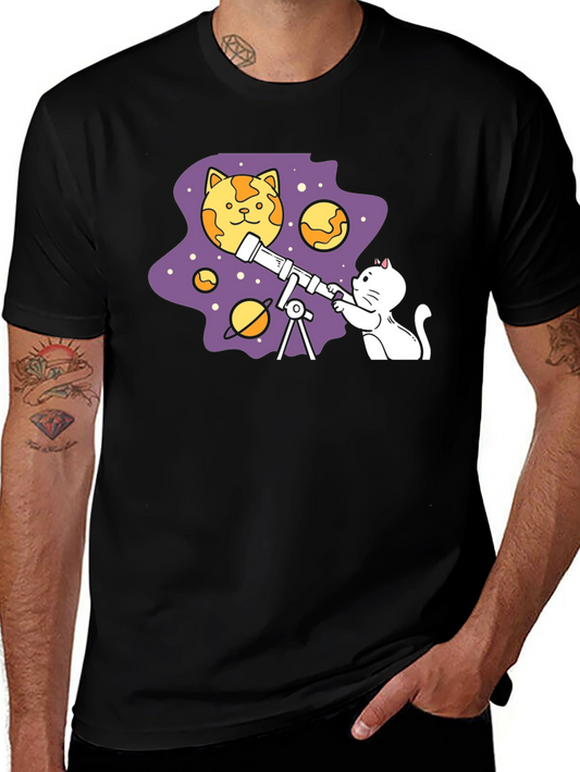 Cat Astronomer T-Shirt - Space Adventure