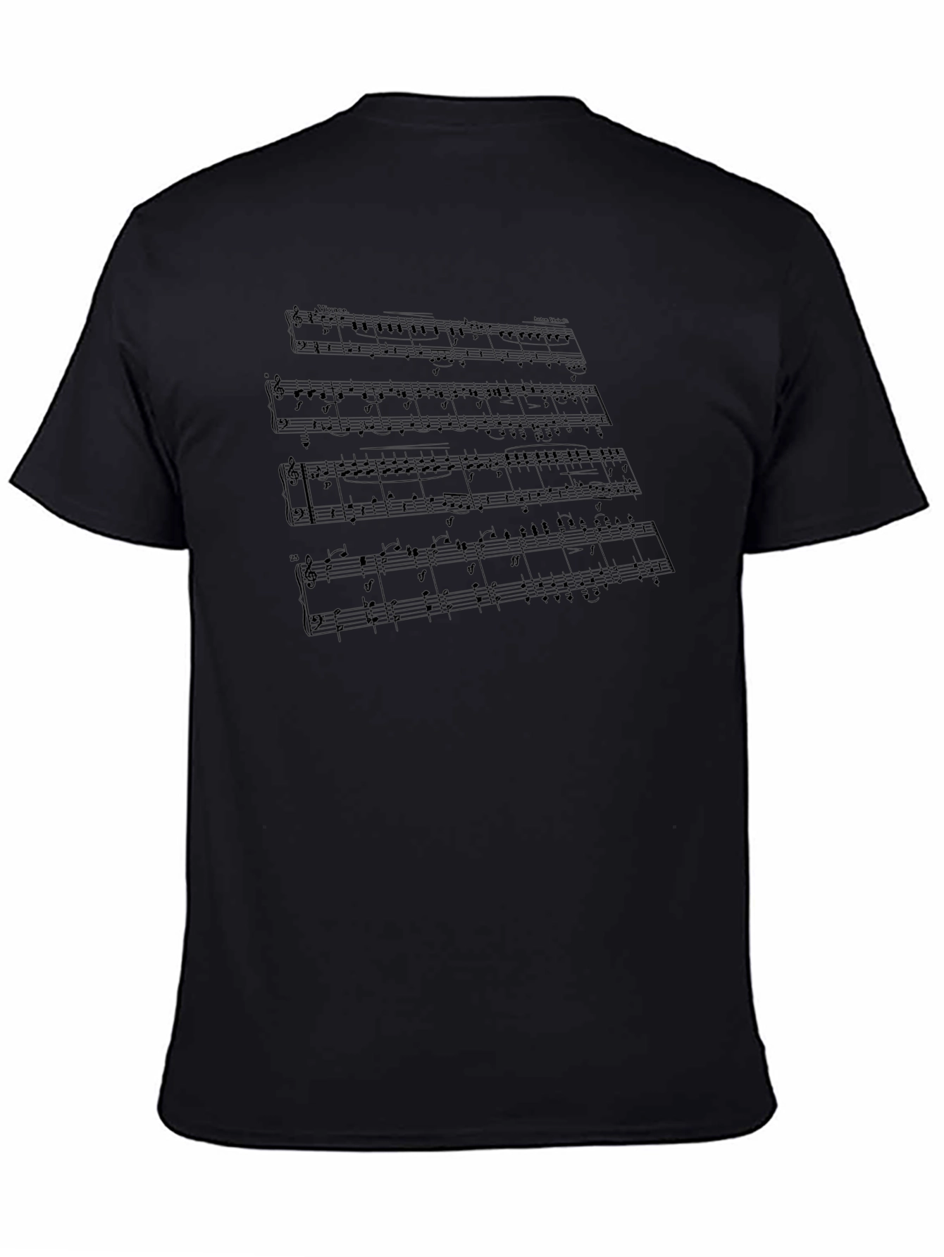 Musical Score Graphic Black T-Shirt