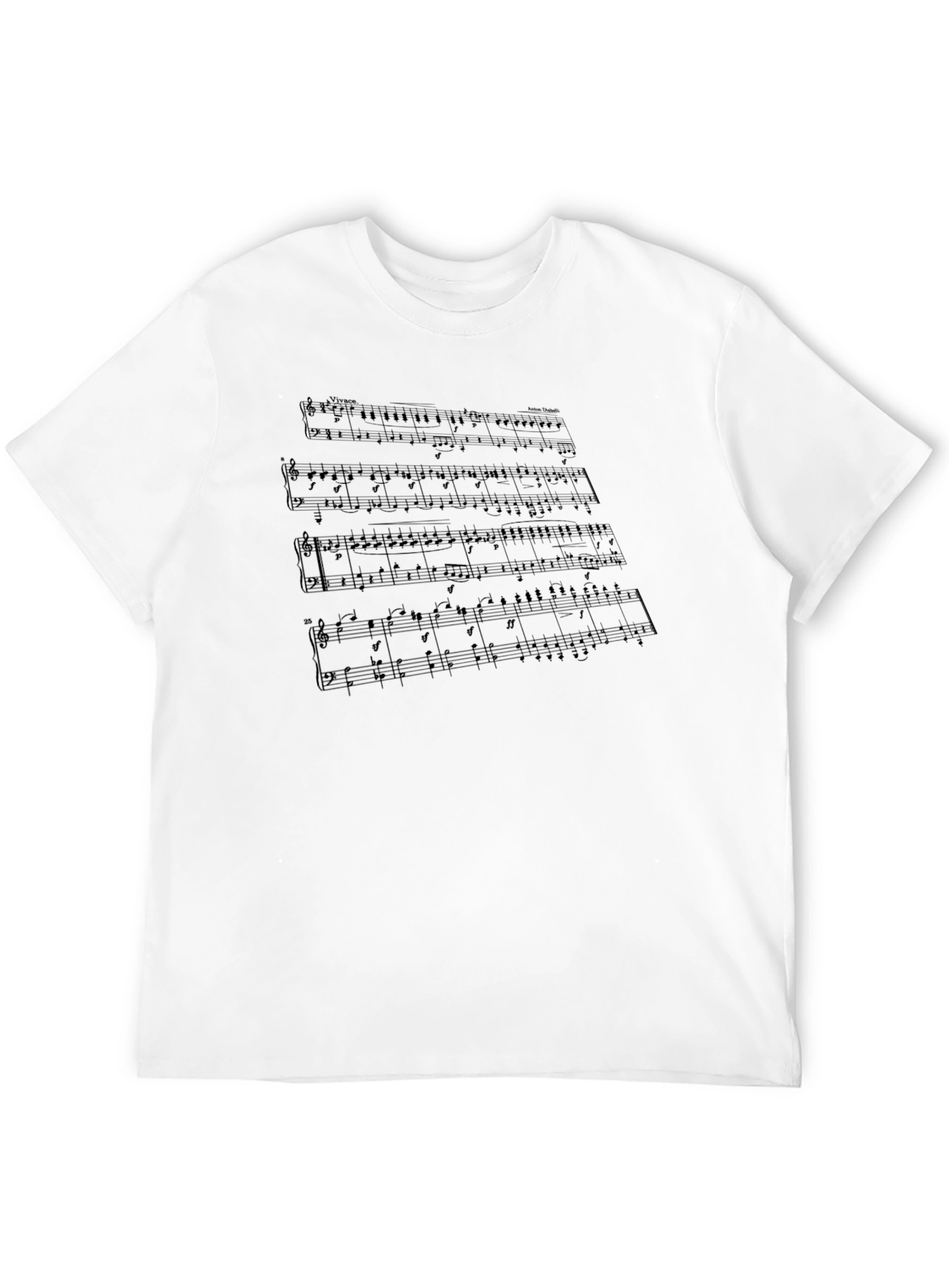 Musical Score Graphic Black T-Shirt