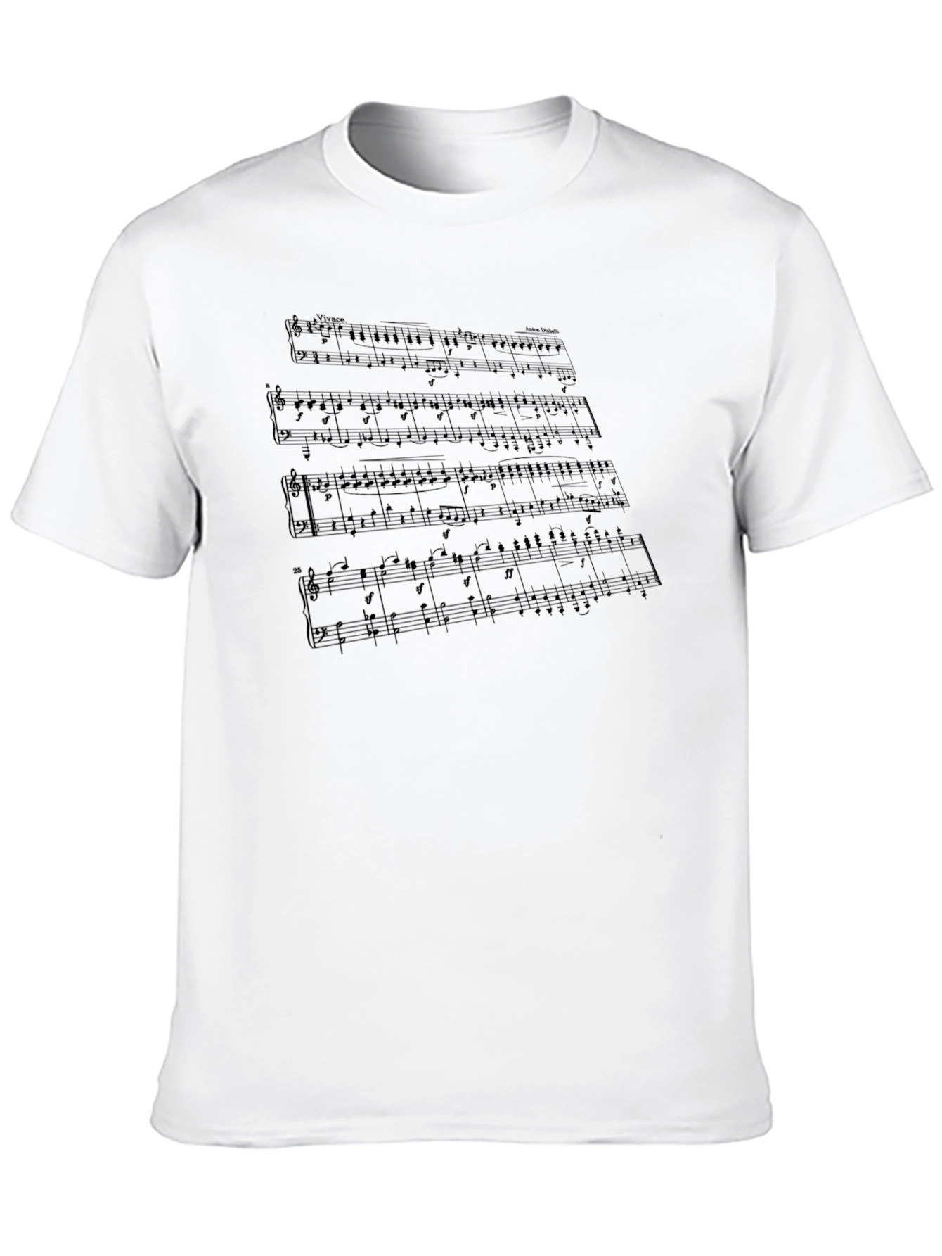 Musical Score Graphic Black T-Shirt