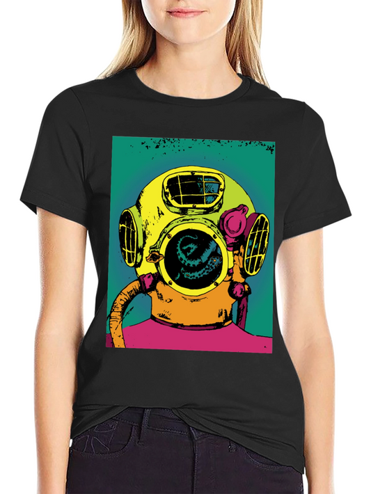 Vintage Diver Helmet Kraken Graphic Tee