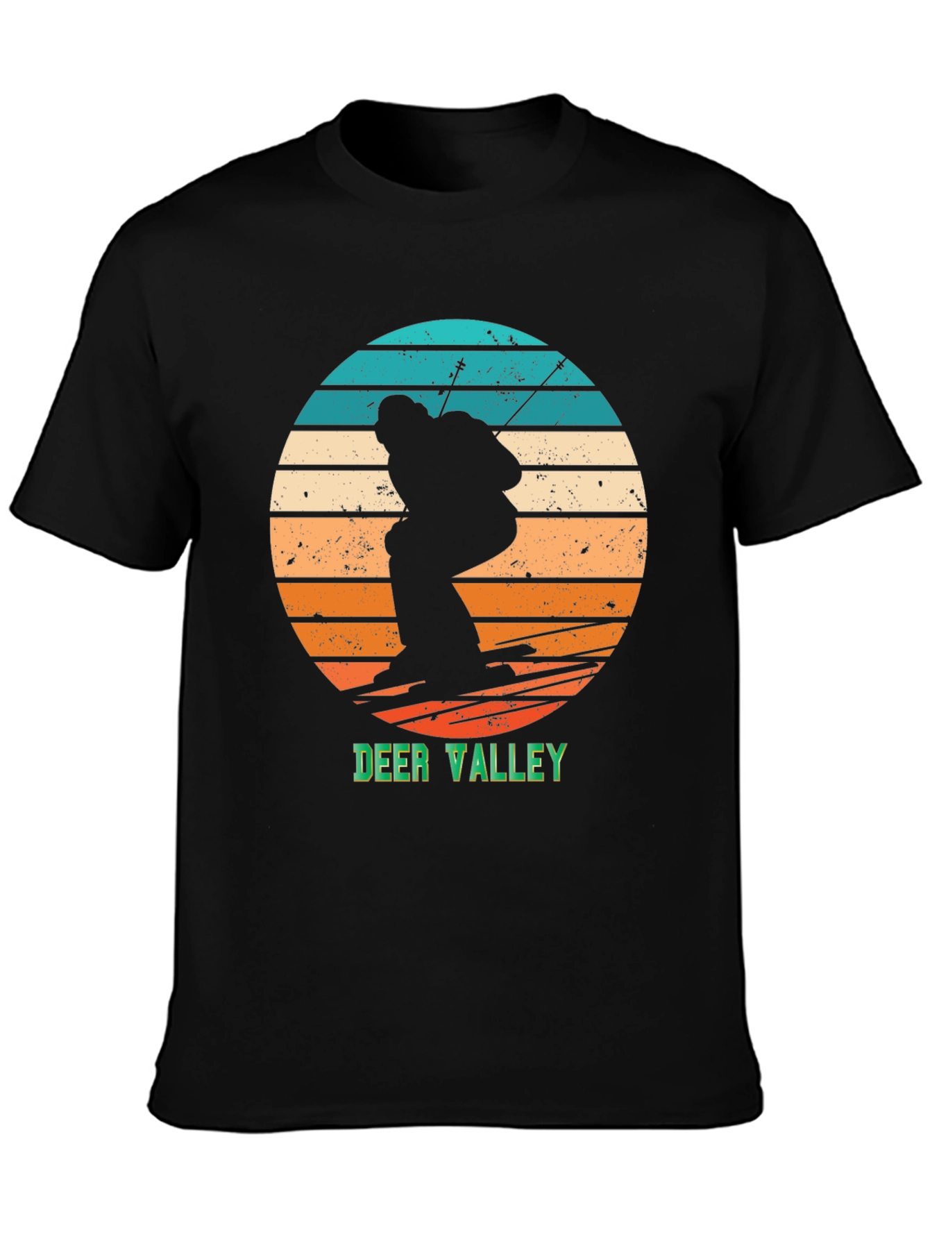 Deer Valley Ski Retro Graphic Tee - Black