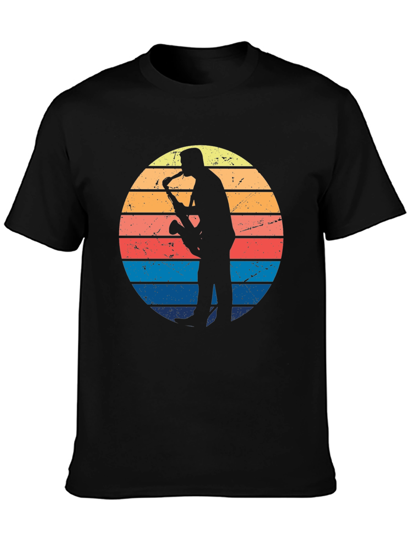 Retro Saxophone Player Sunset T-Shirt
