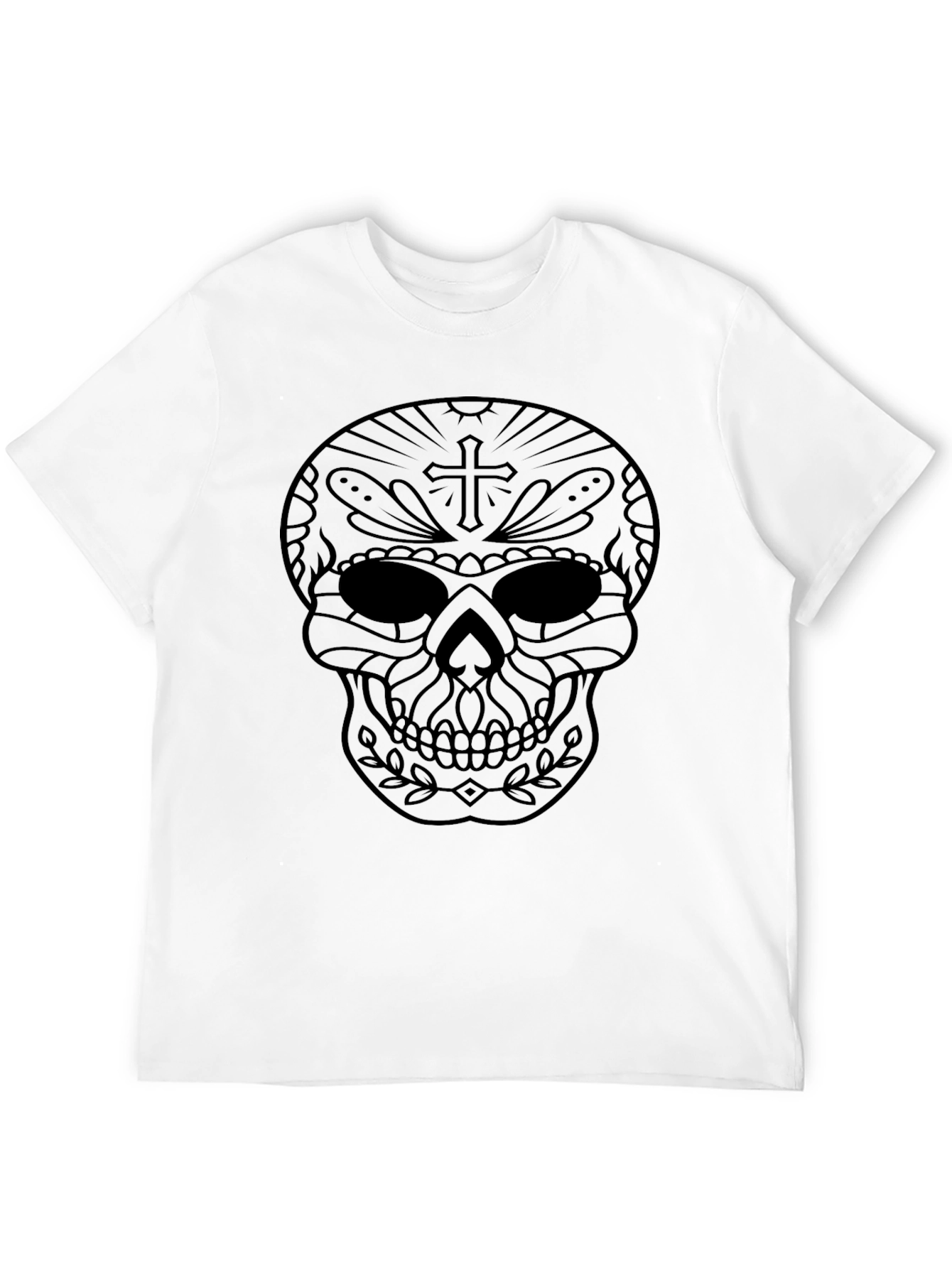Sugar Skull Graphic Tee - Black
