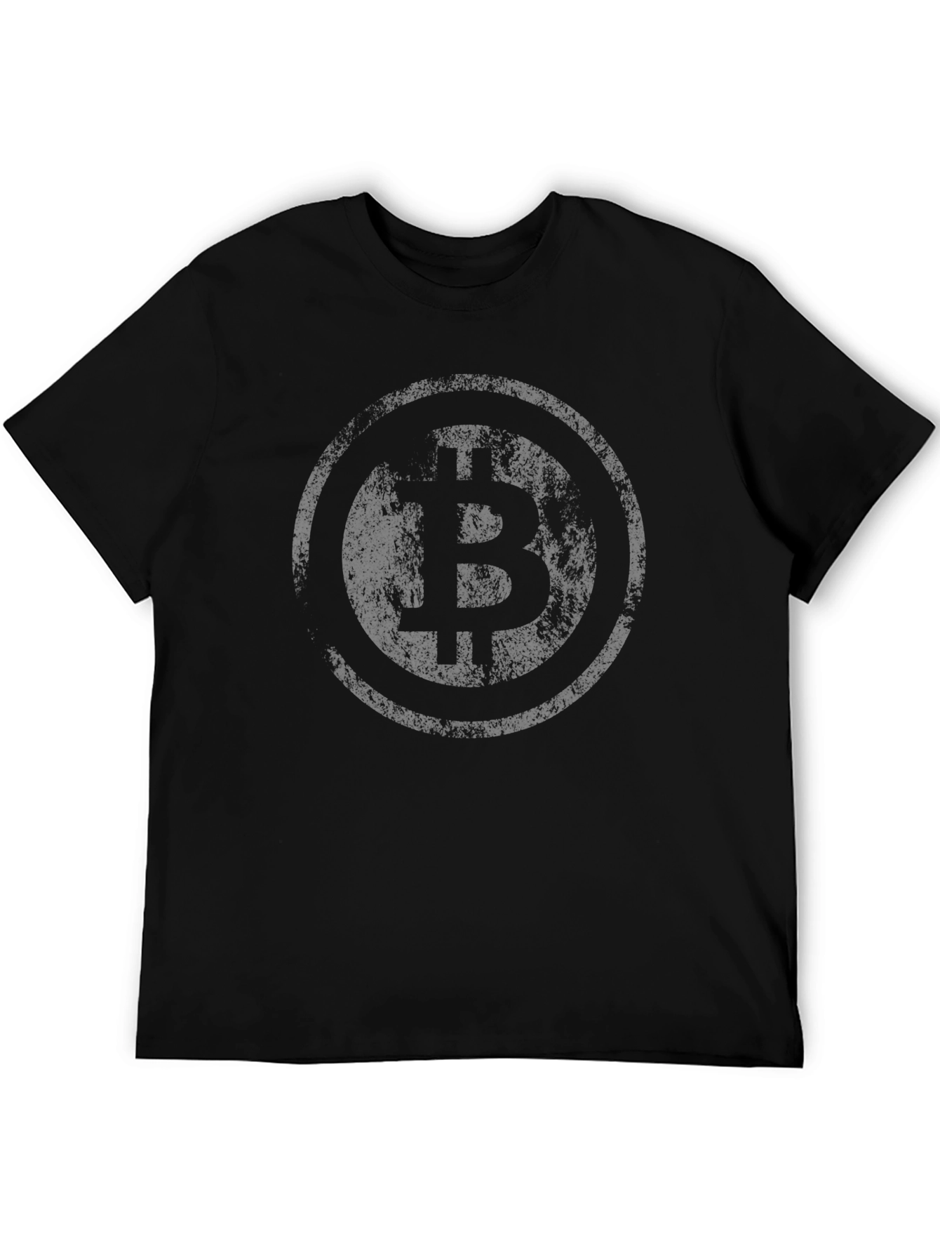 Bitcoin Distressed Logo Black T-Shirt