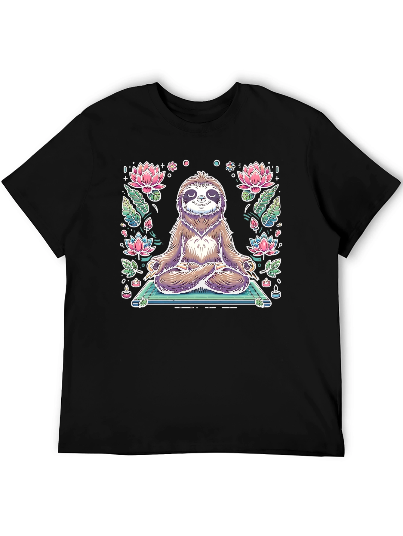 Meditating Sloth Graphic T-Shirt - Zen Style
