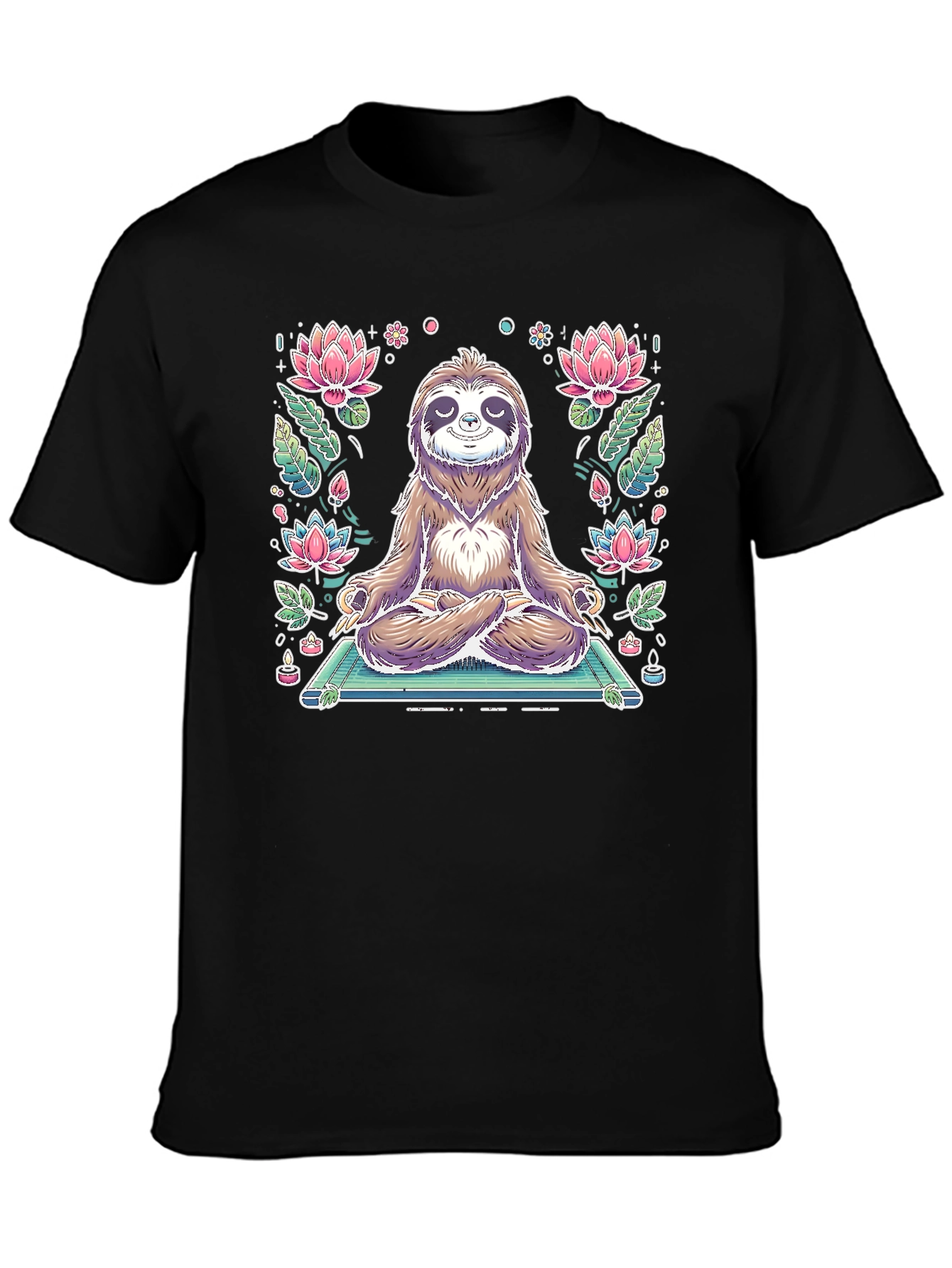 Meditating Sloth Graphic T-Shirt - Zen Style