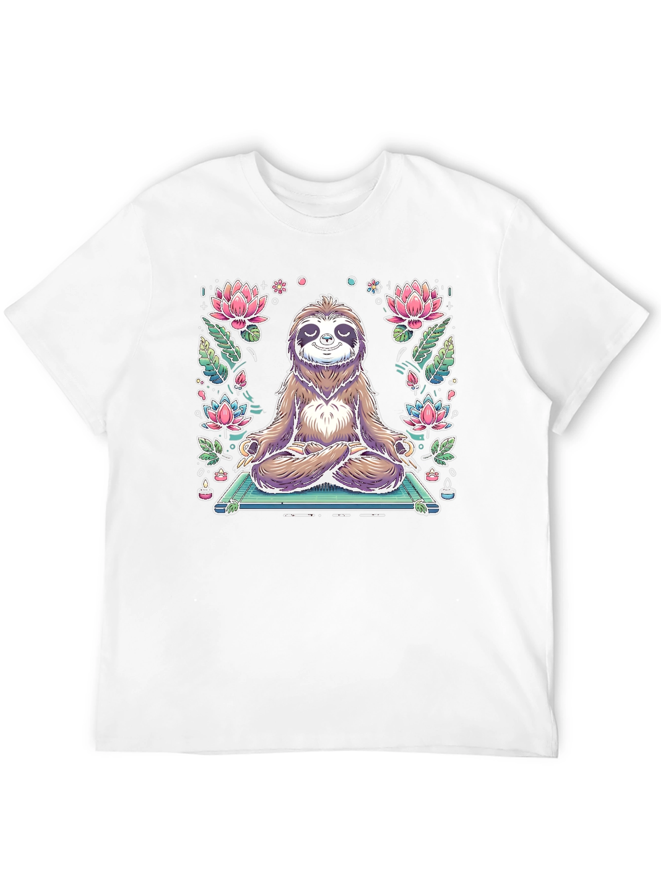 Meditating Sloth Graphic T-Shirt - Zen Style