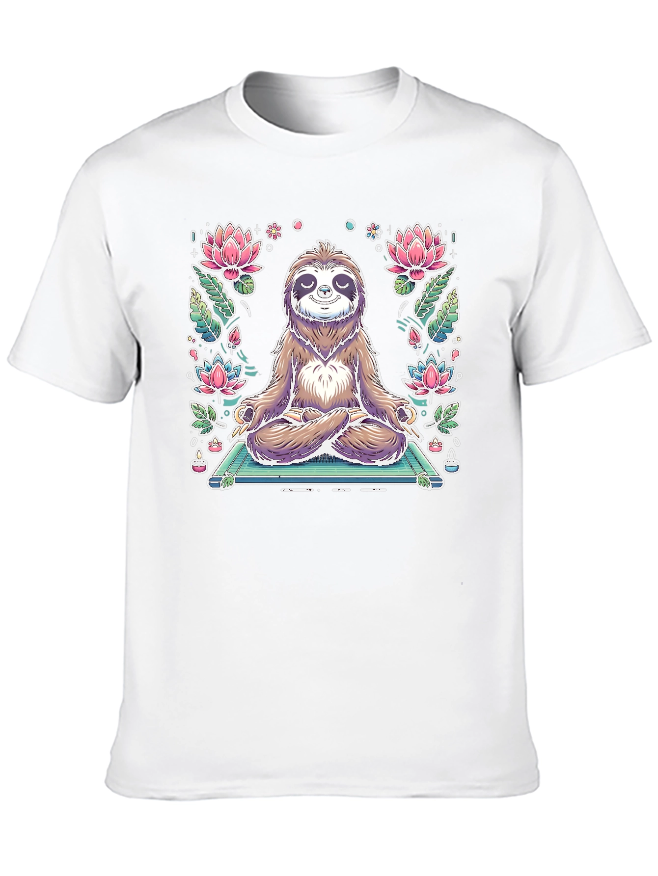 Meditating Sloth Graphic T-Shirt - Zen Style