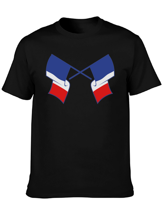 Crossed French Flag Graphic Tee