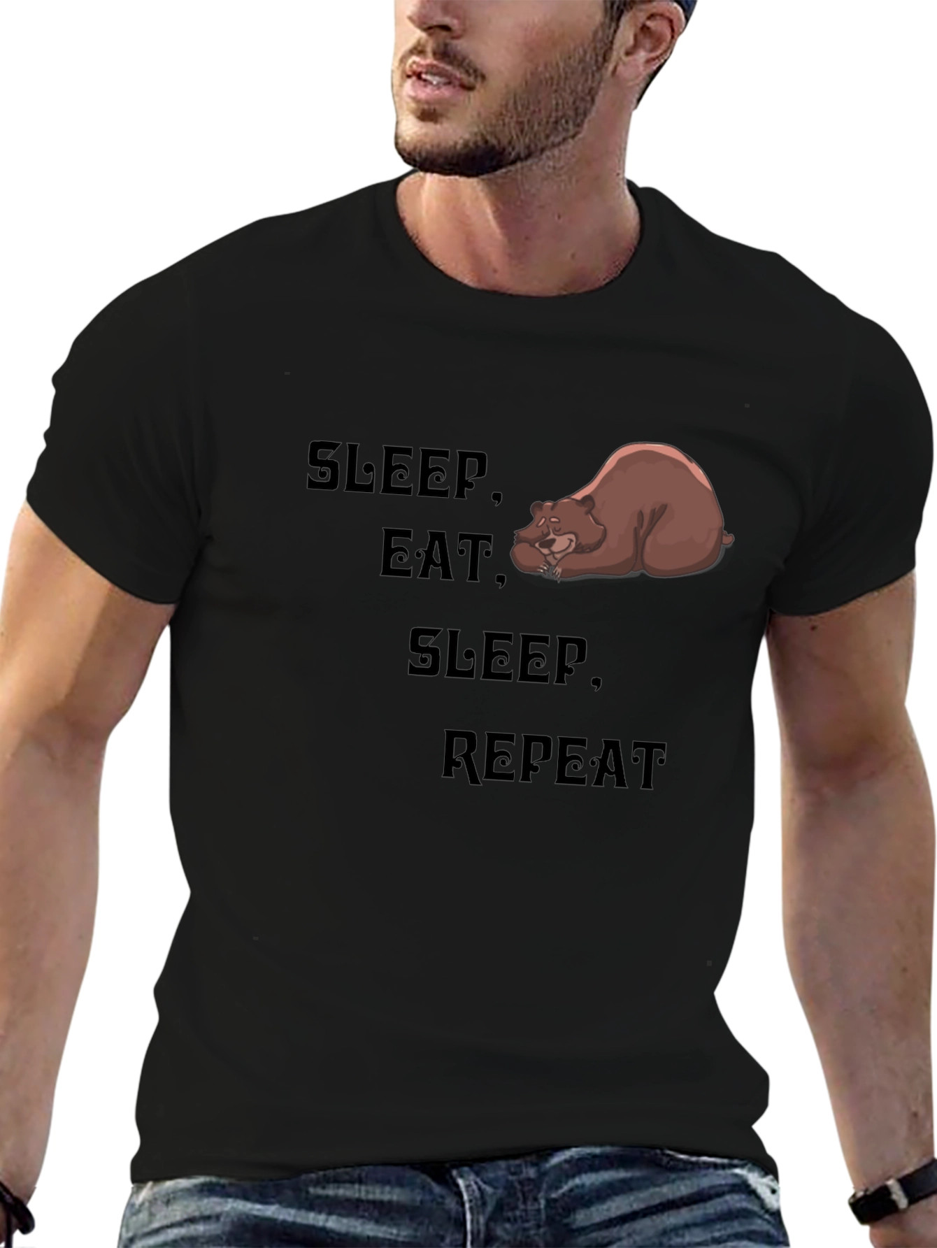 Sleep Eat Repeat Bear Graphic Tee
