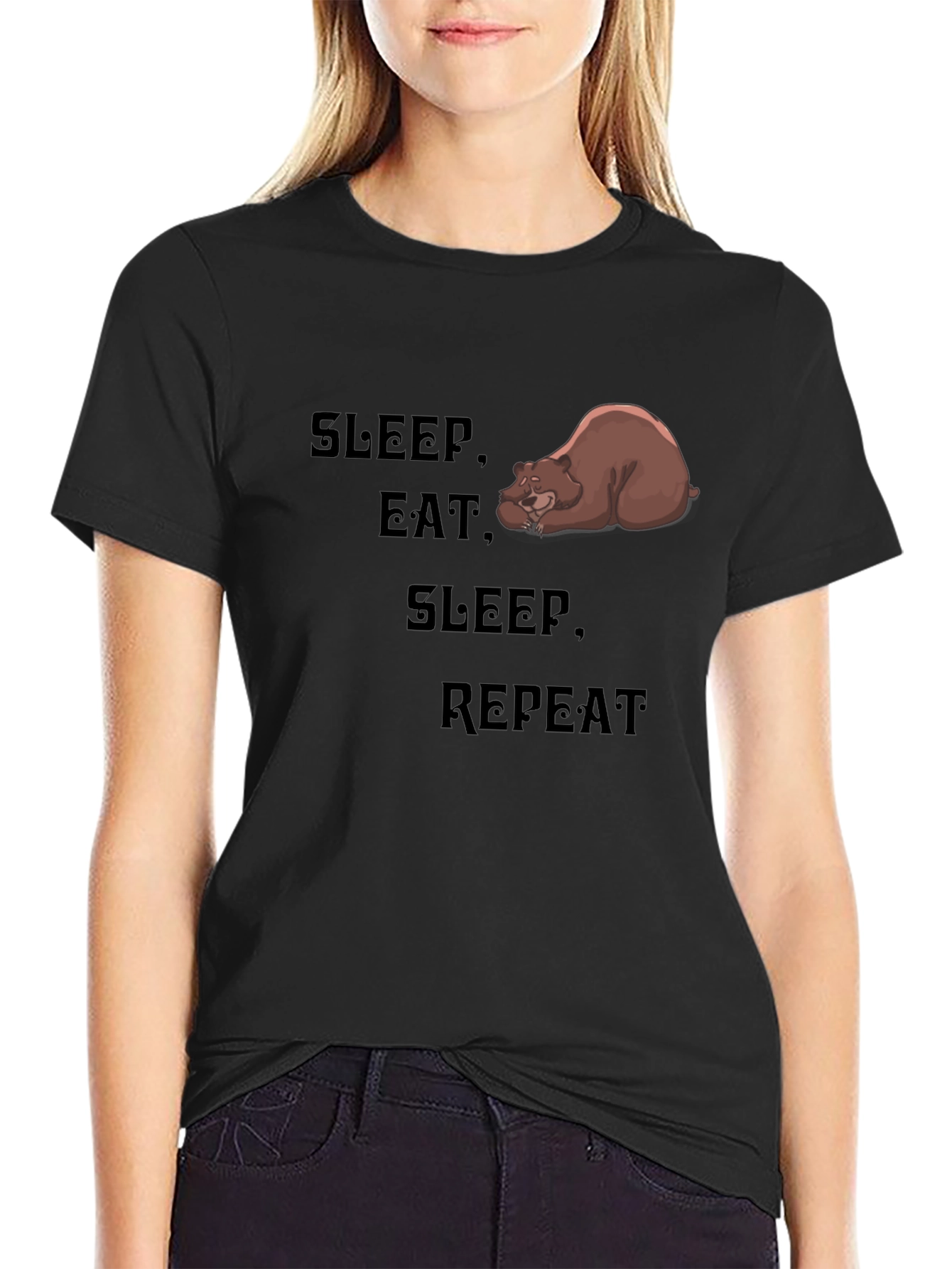 Sleep Eat Repeat Bear Graphic Tee