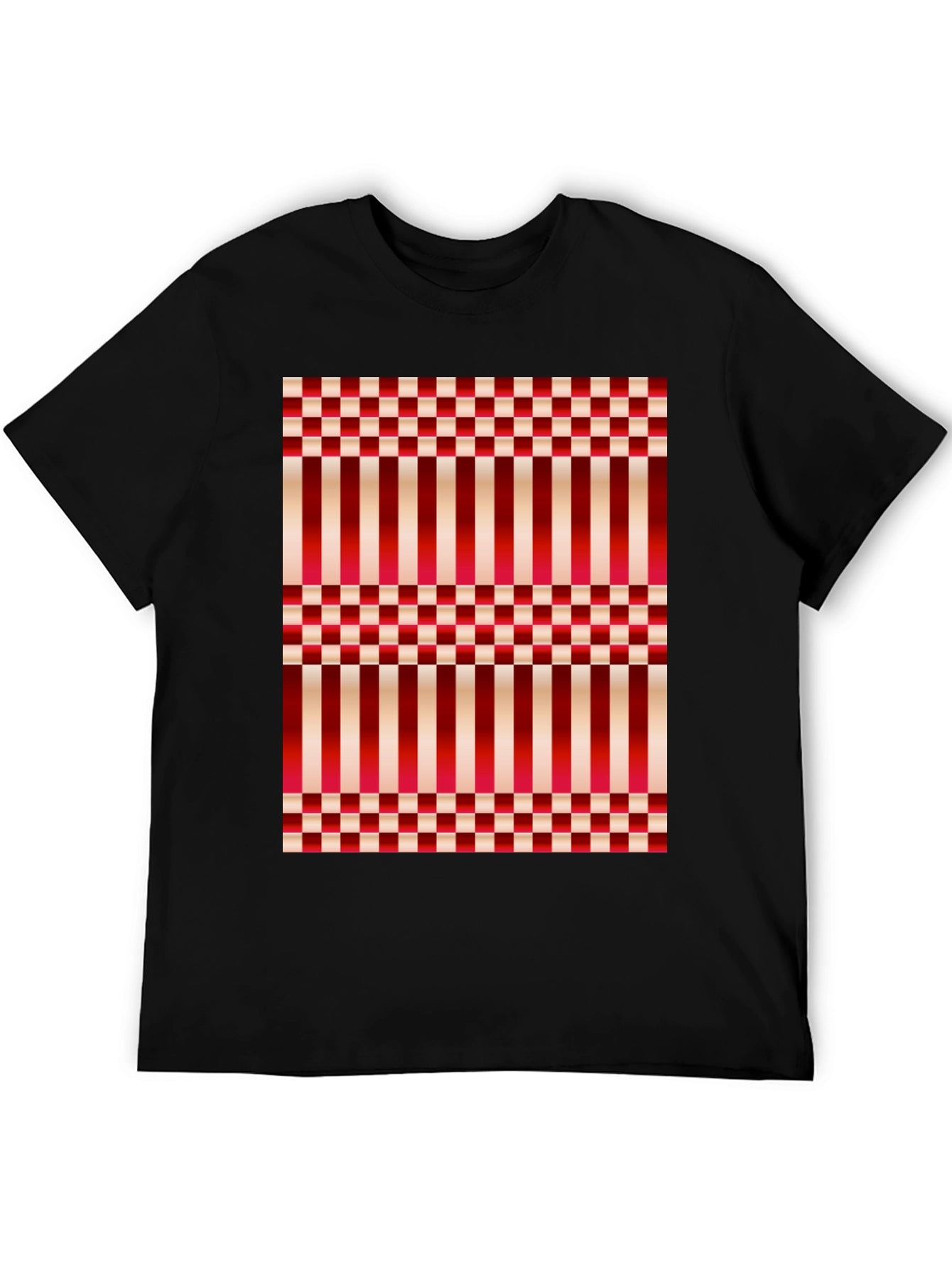 Striped & Checkered Pattern T-Shirt