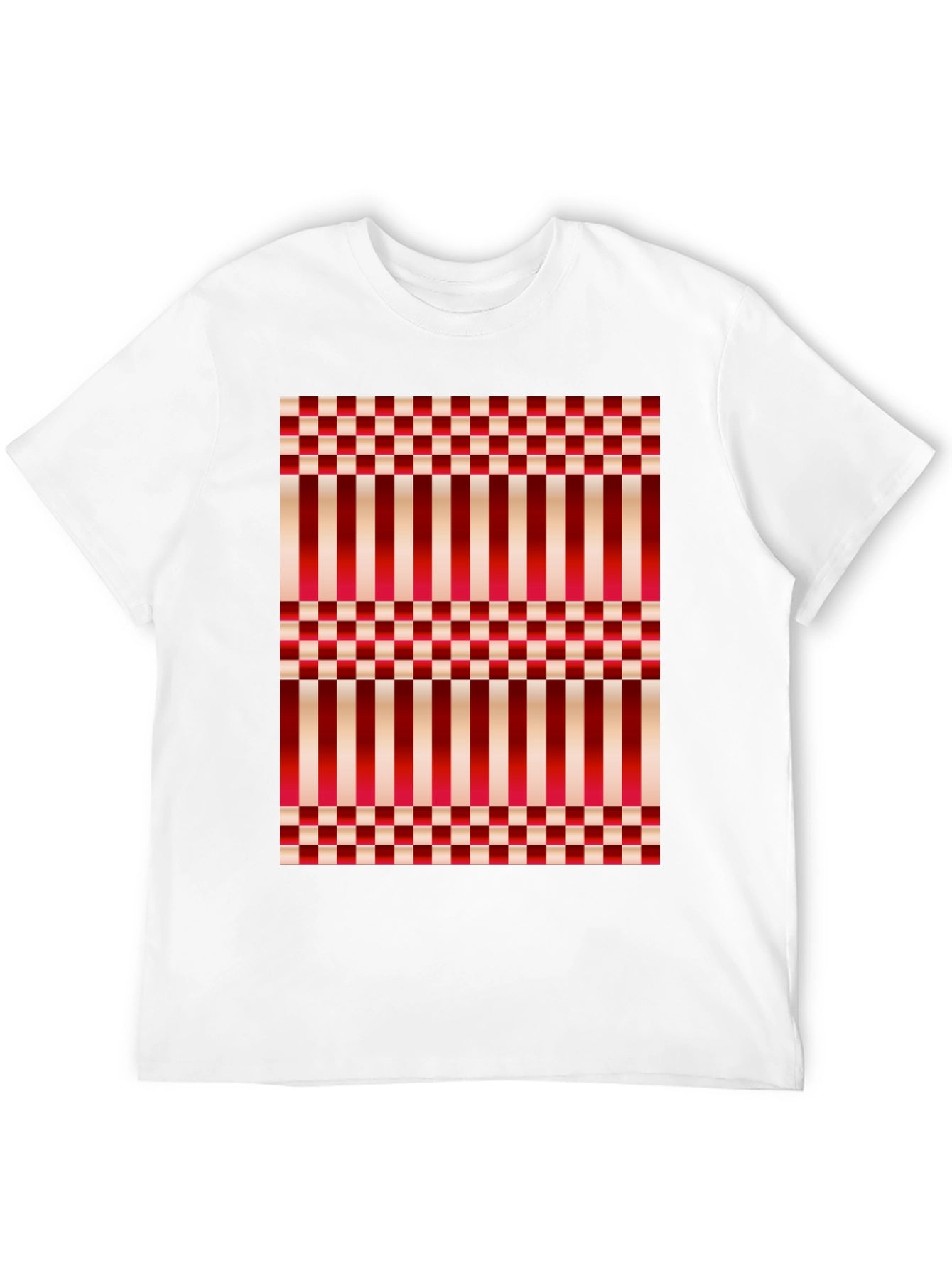 Striped & Checkered Pattern T-Shirt