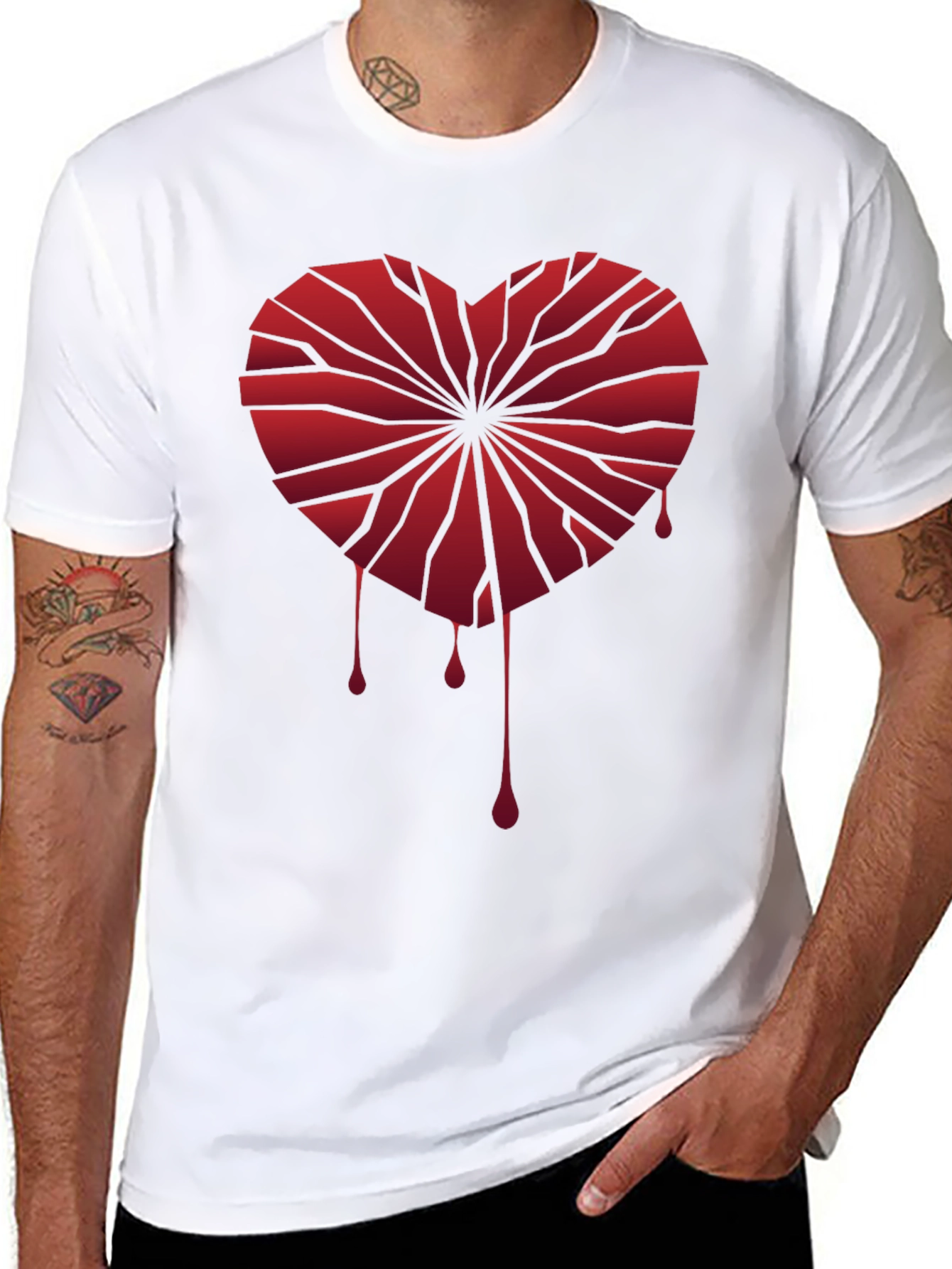Broken Heart Graphic Tee - Edgy Style