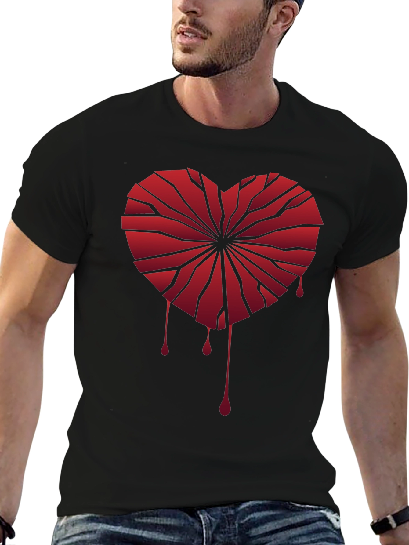 Broken Heart Graphic Tee - Edgy Style