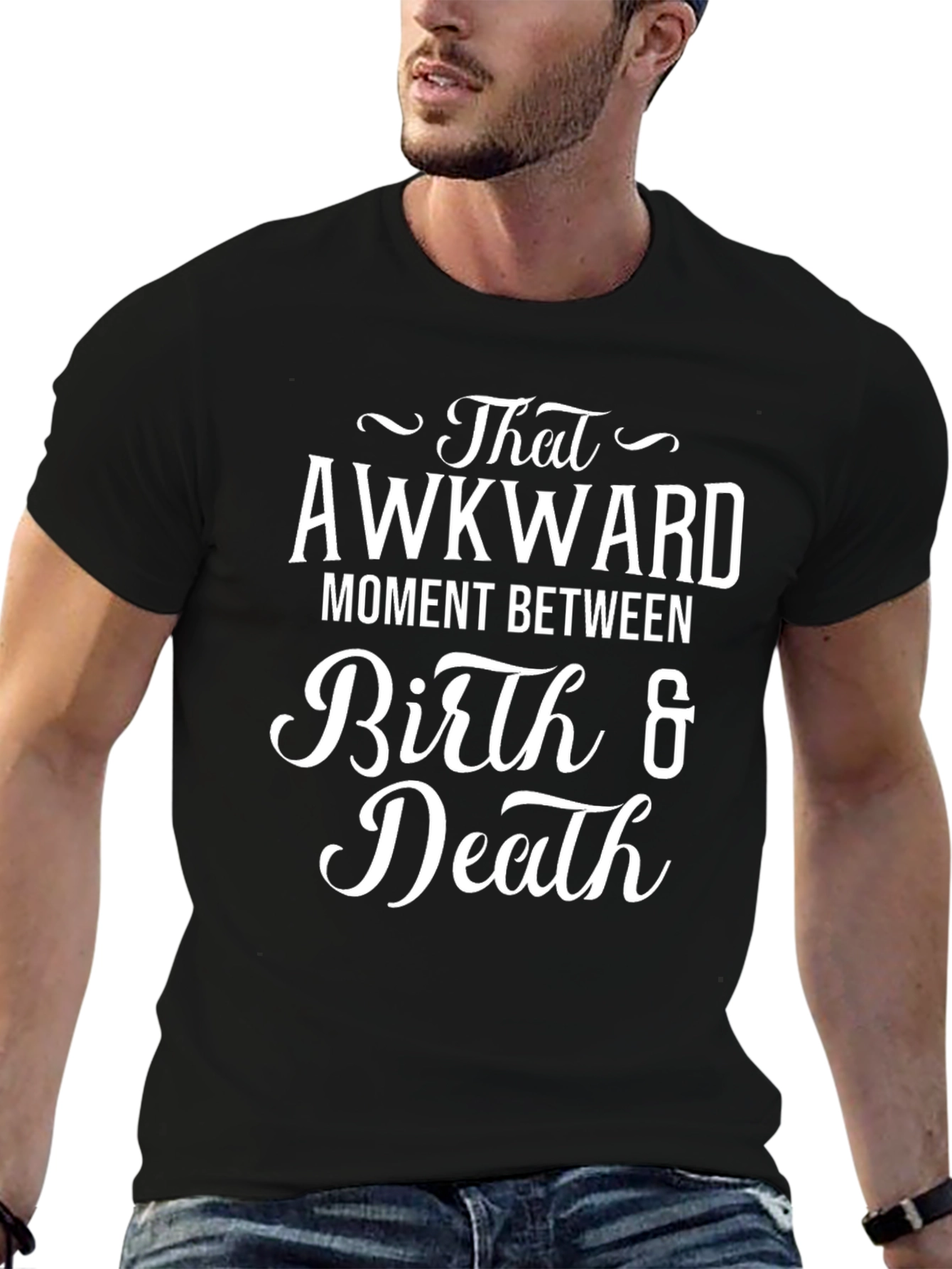 Awkward Moment Birth & Death Black Graphic Tee