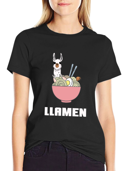 Llamen Ramen Funny T-Shirt - Unisex Black Tee