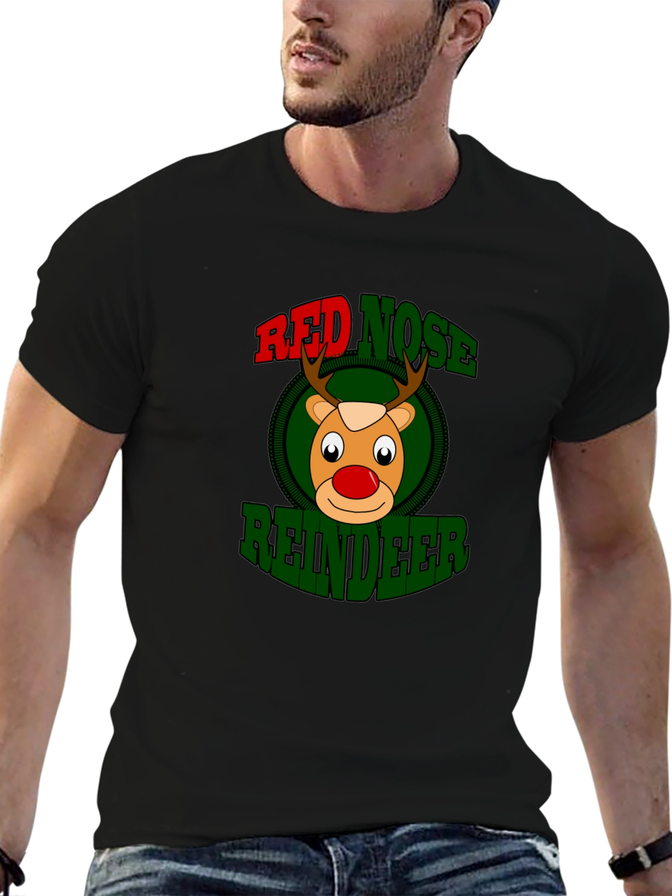 Red Nose Reindeer Graphic Tee - Christmas Holiday