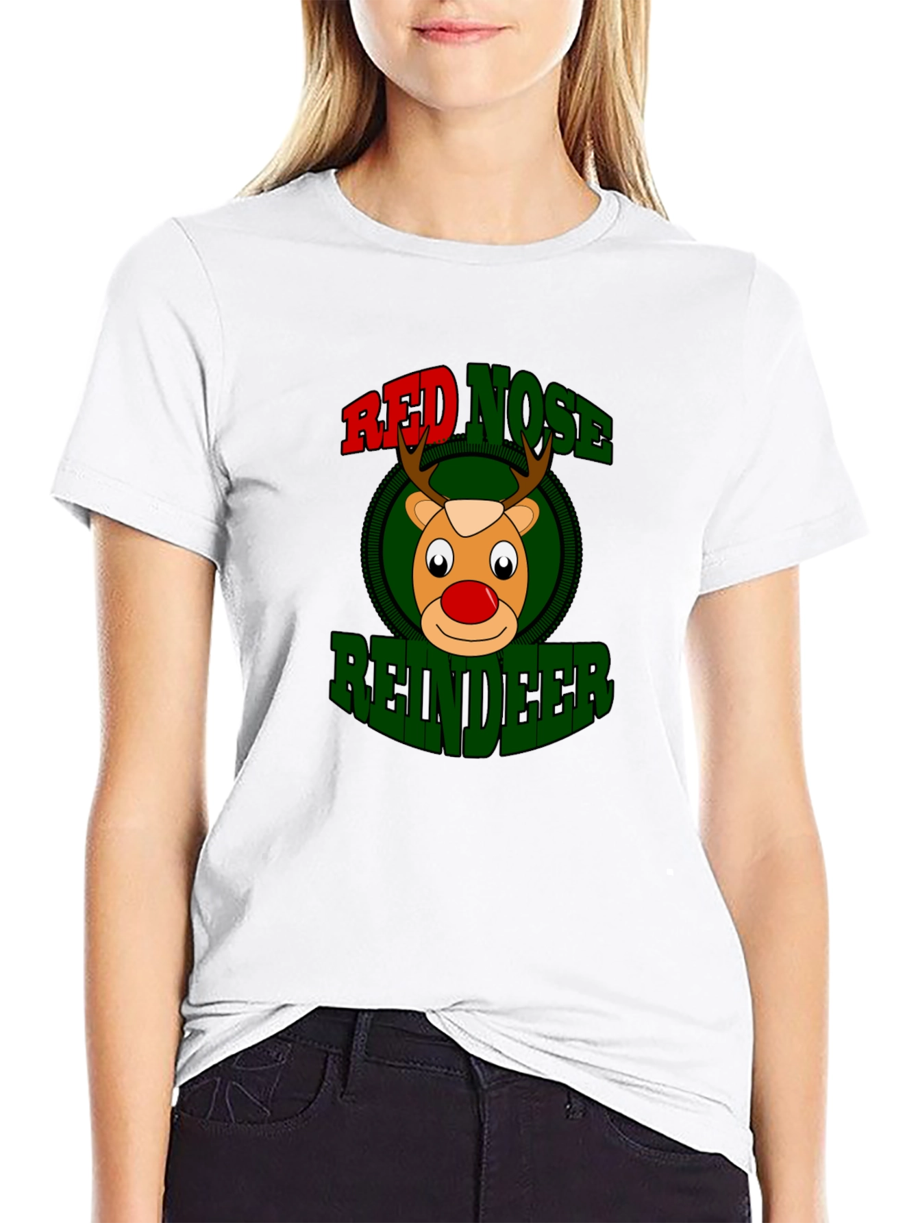 Red Nose Reindeer Graphic Tee - Christmas Holiday