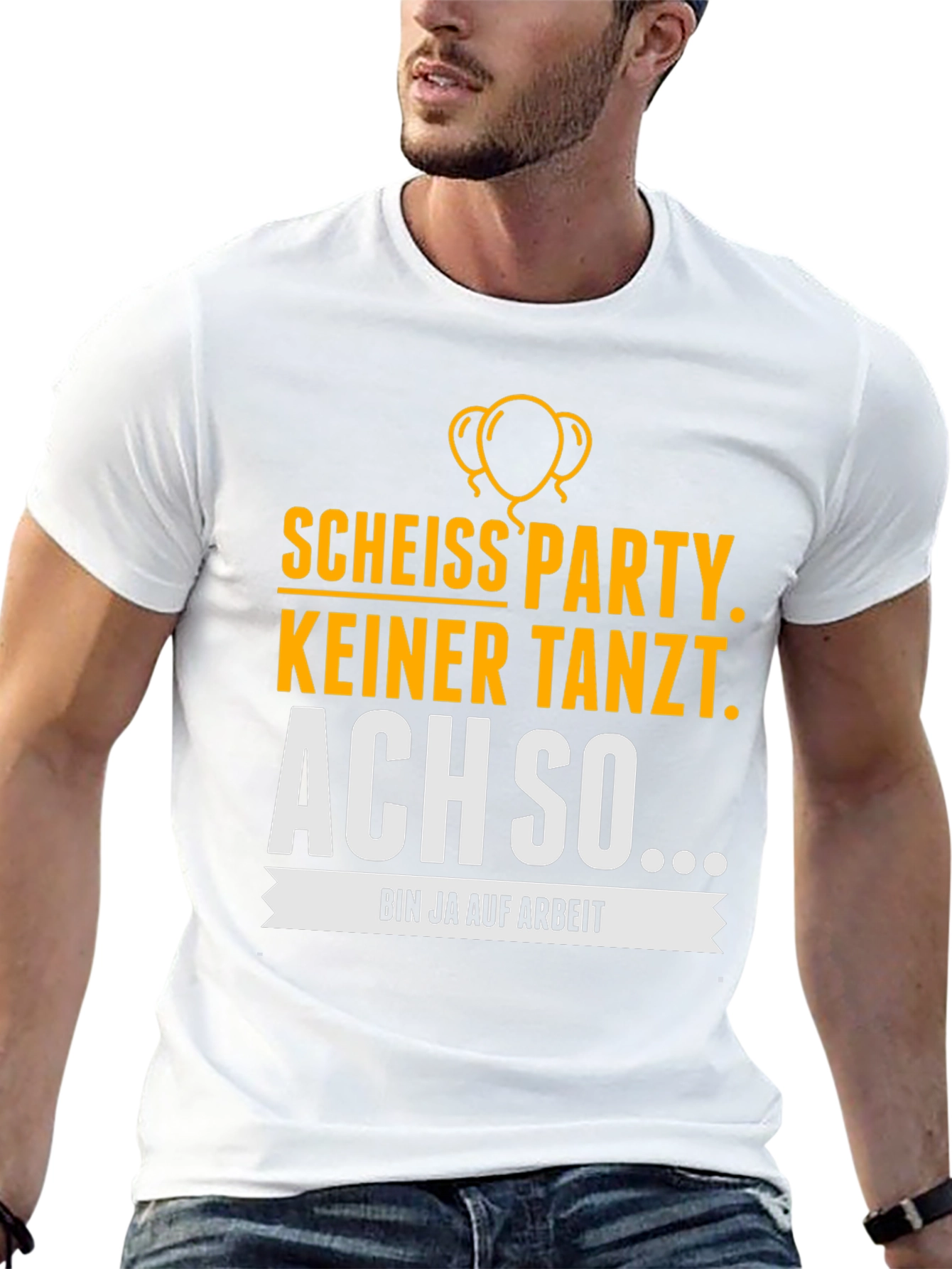 Funny German Party T-Shirt - Bin Ja Auf Arbeit