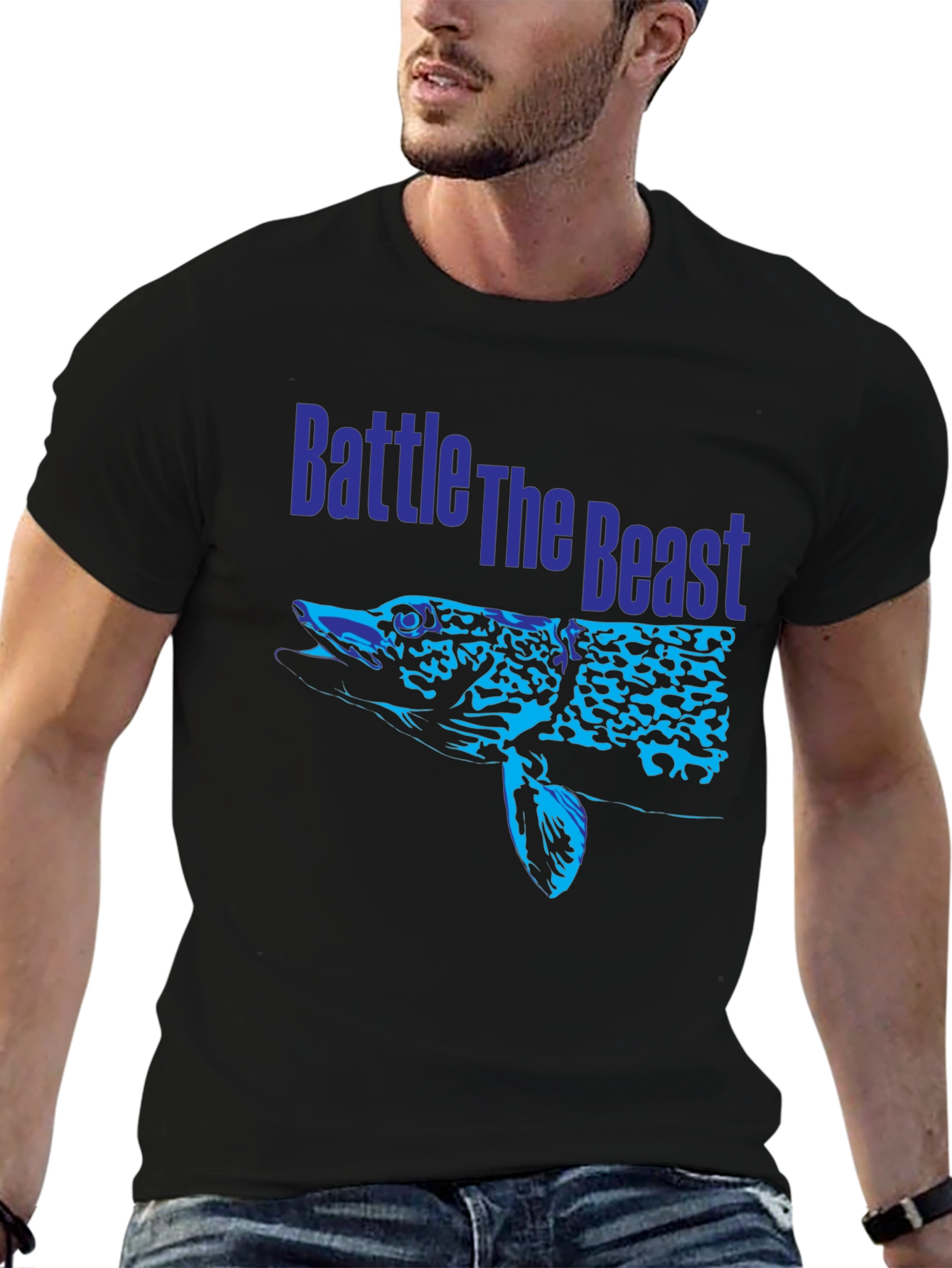 Battle The Beast Fish Graphic T-Shirt