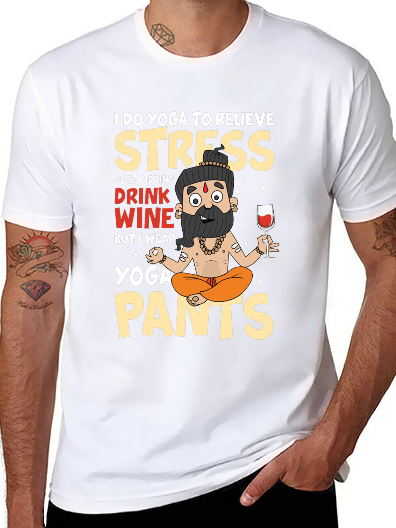 Yoga & Wine T-Shirt - Funny Relaxing Outfit