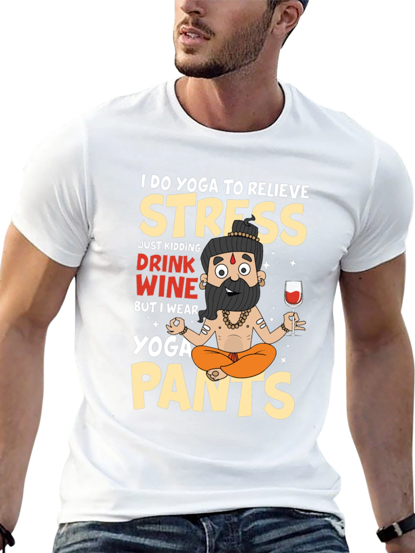 Yoga & Wine T-Shirt - Funny Relaxing Outfit