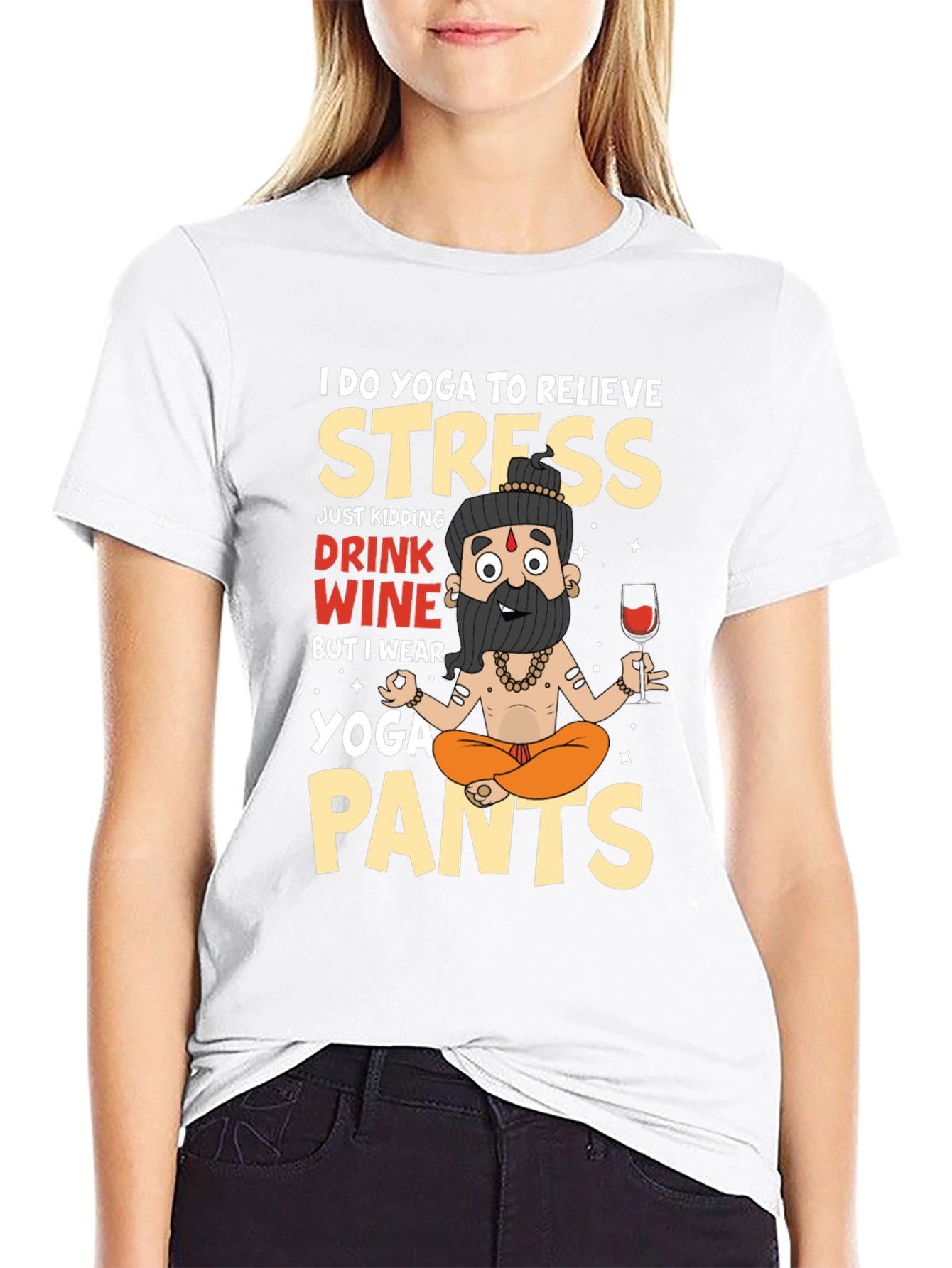 Yoga & Wine T-Shirt - Funny Relaxing Outfit