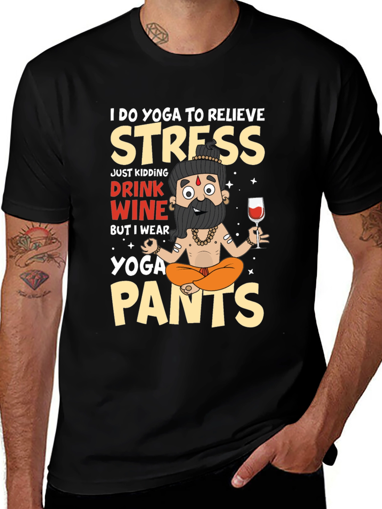 Yoga & Wine T-Shirt - Funny Relaxing Outfit