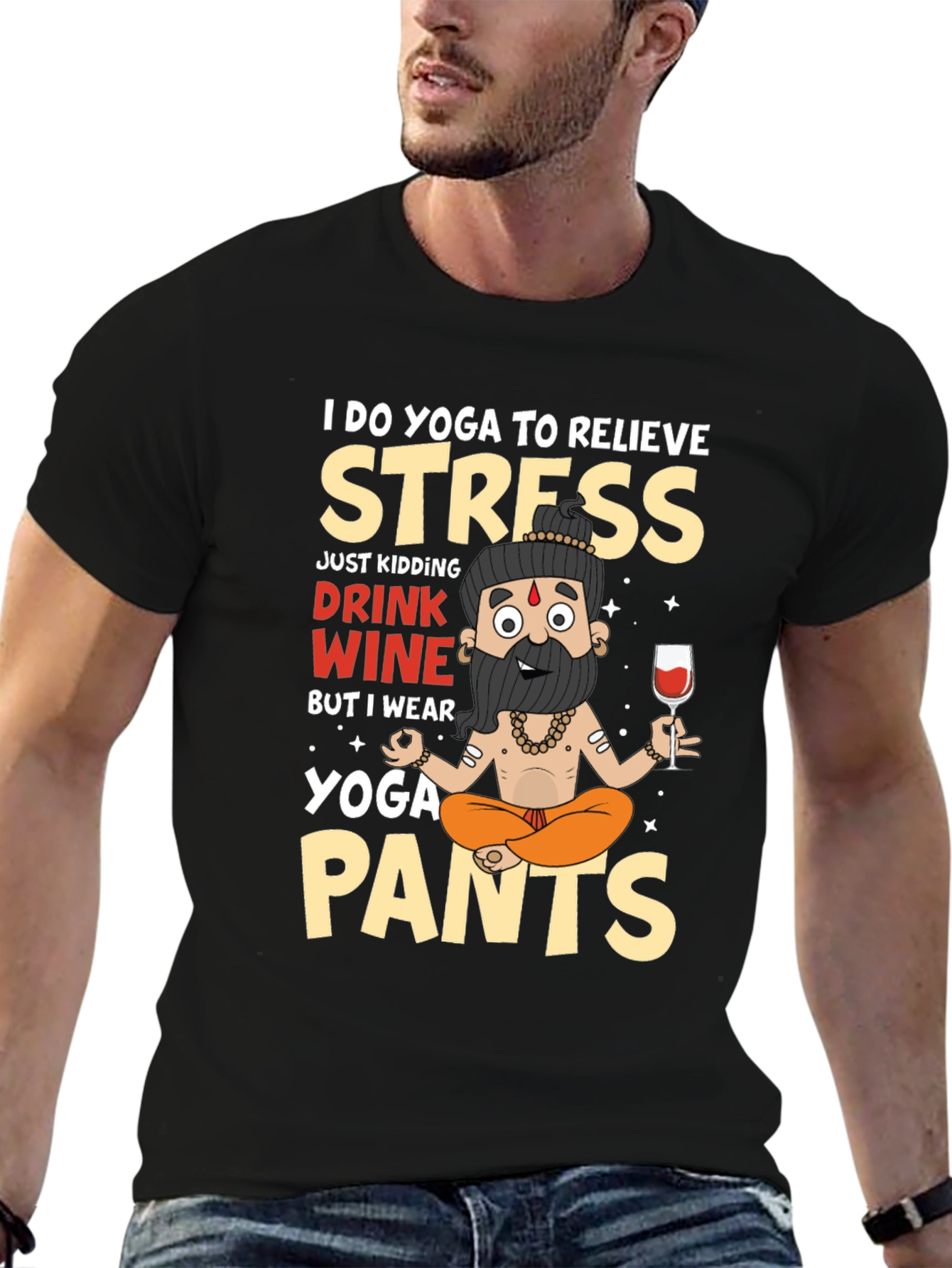 Yoga & Wine T-Shirt - Funny Relaxing Outfit