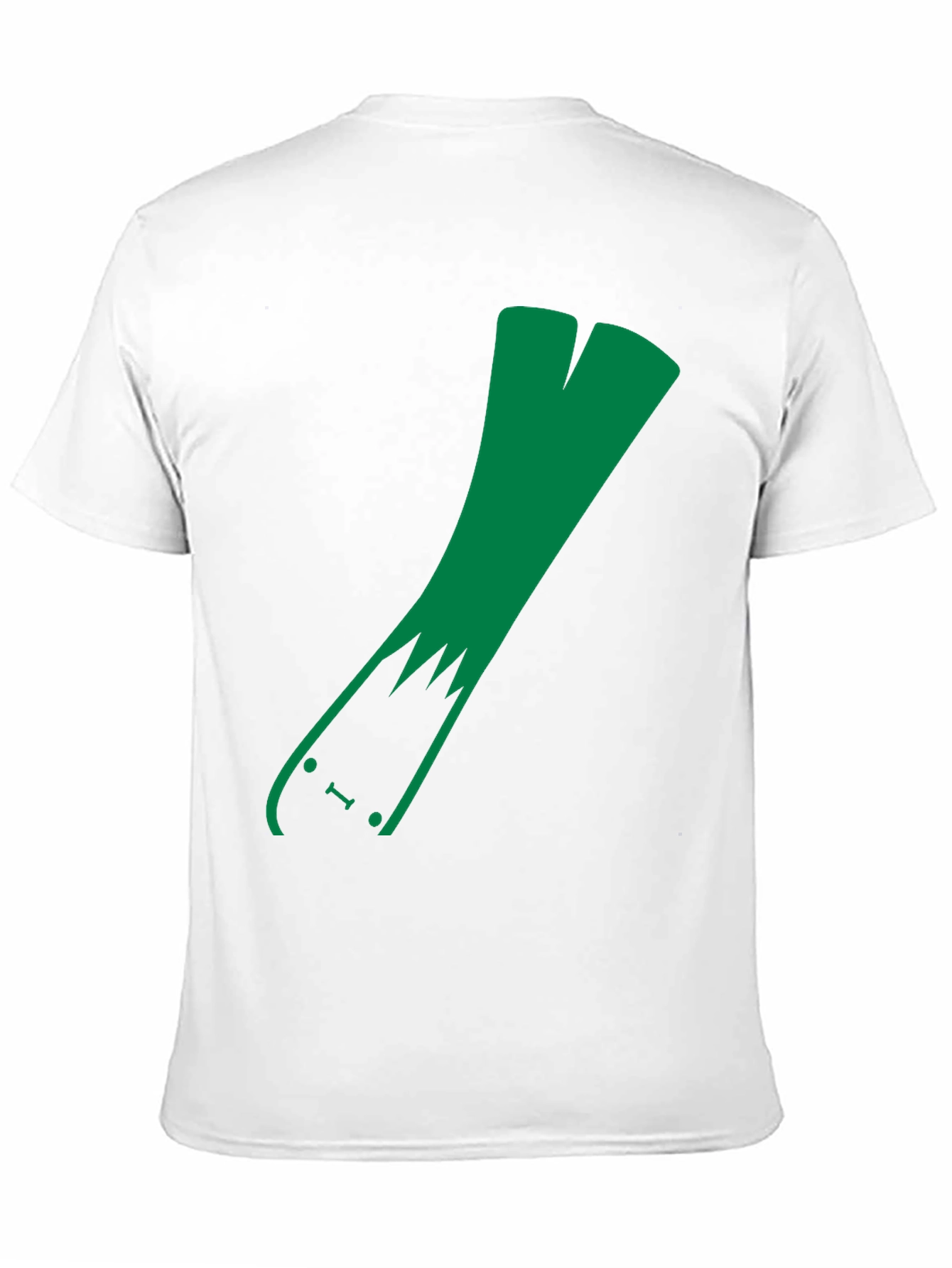 Green Leek Skateboarder Black T-Shirt