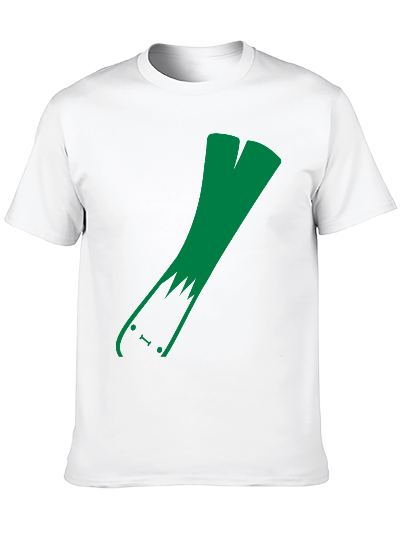 Green Leek Skateboarder Black T-Shirt