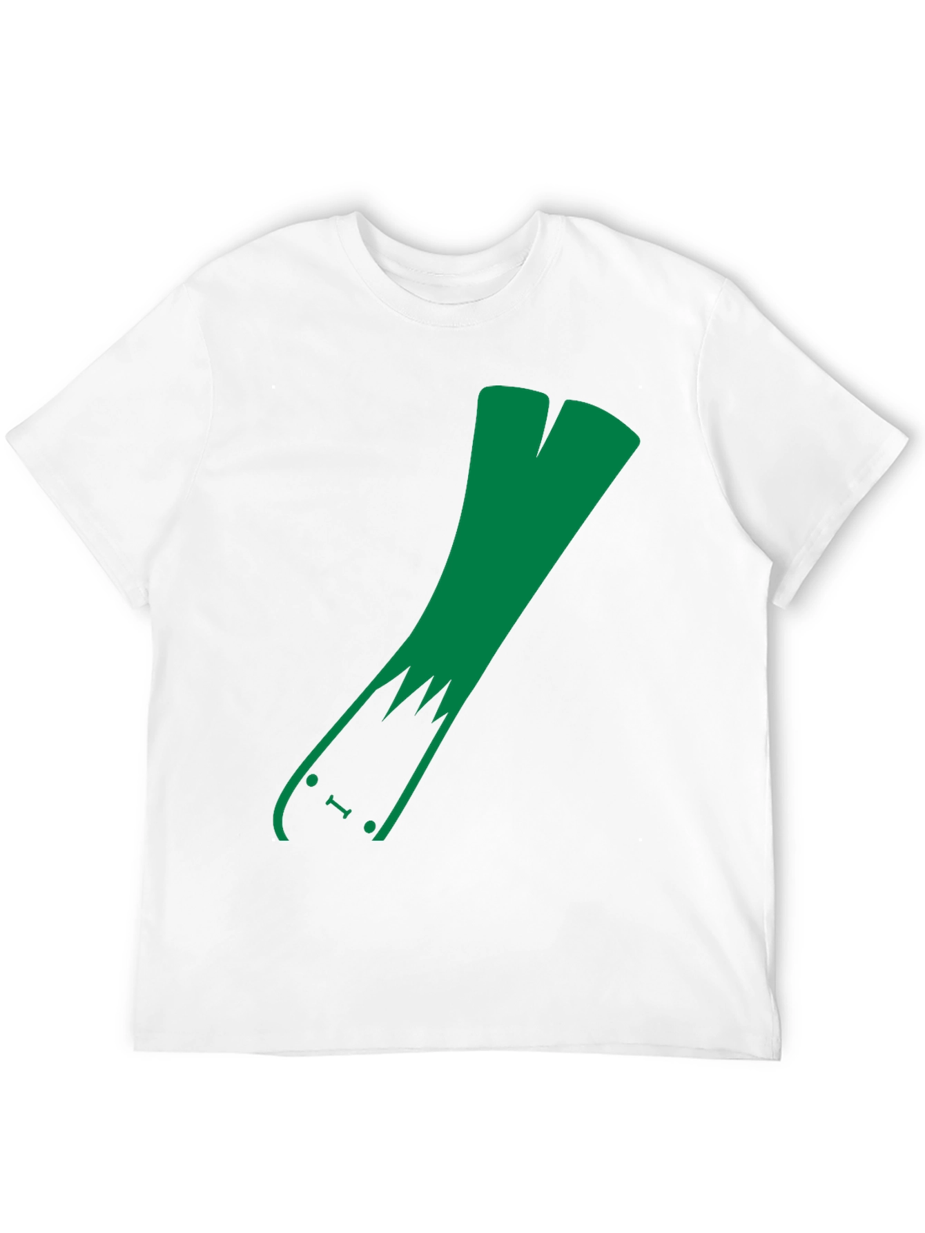 Green Leek Skateboarder Black T-Shirt