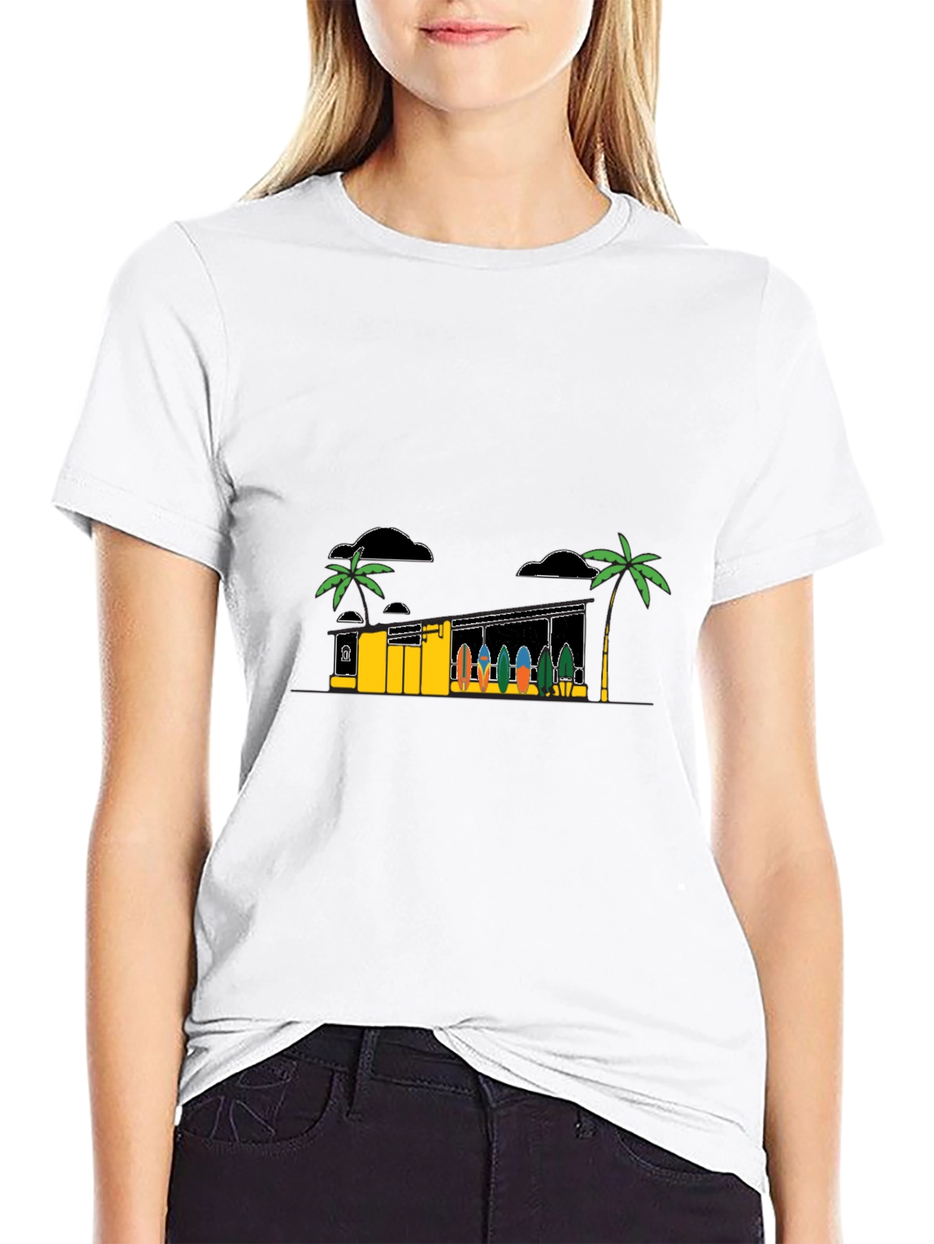 Tropical Surf Shack Graphic T-Shirt