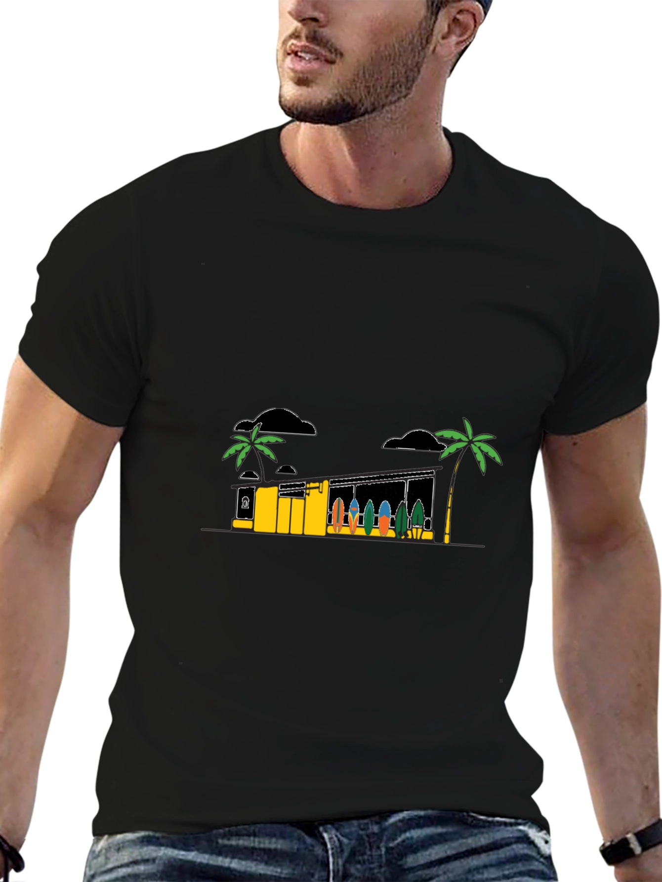 Tropical Surf Shack Graphic T-Shirt