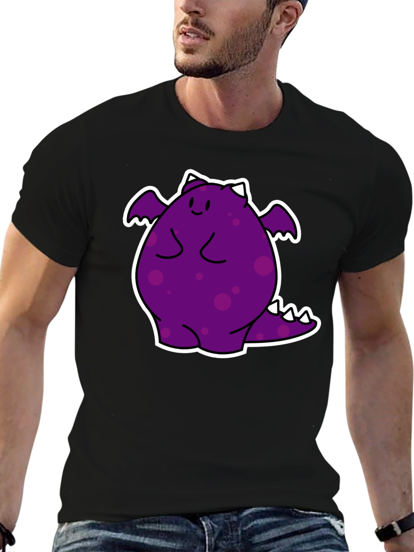 Cute Purple Monster Graphic T-Shirt