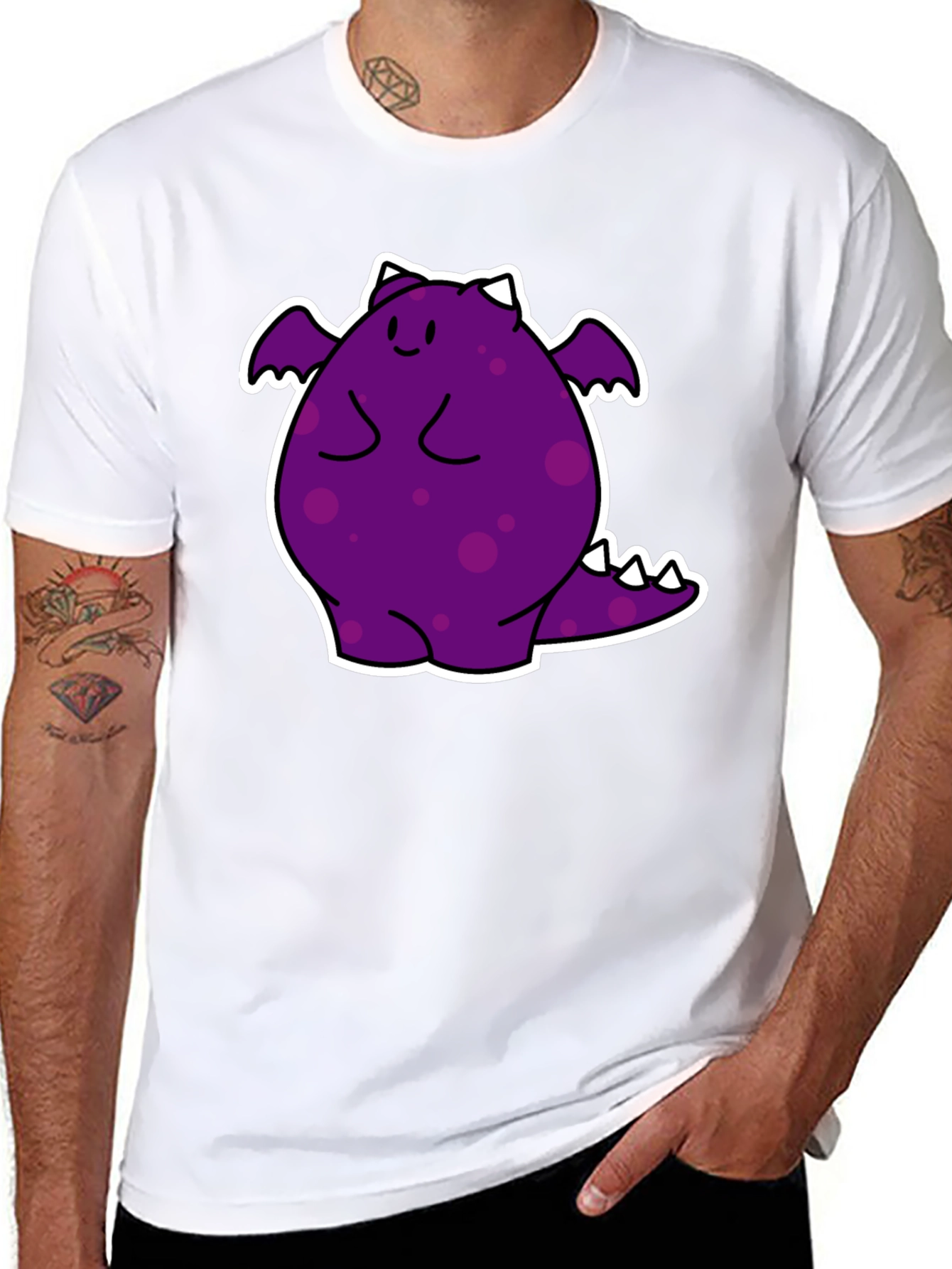 Cute Purple Monster Graphic T-Shirt