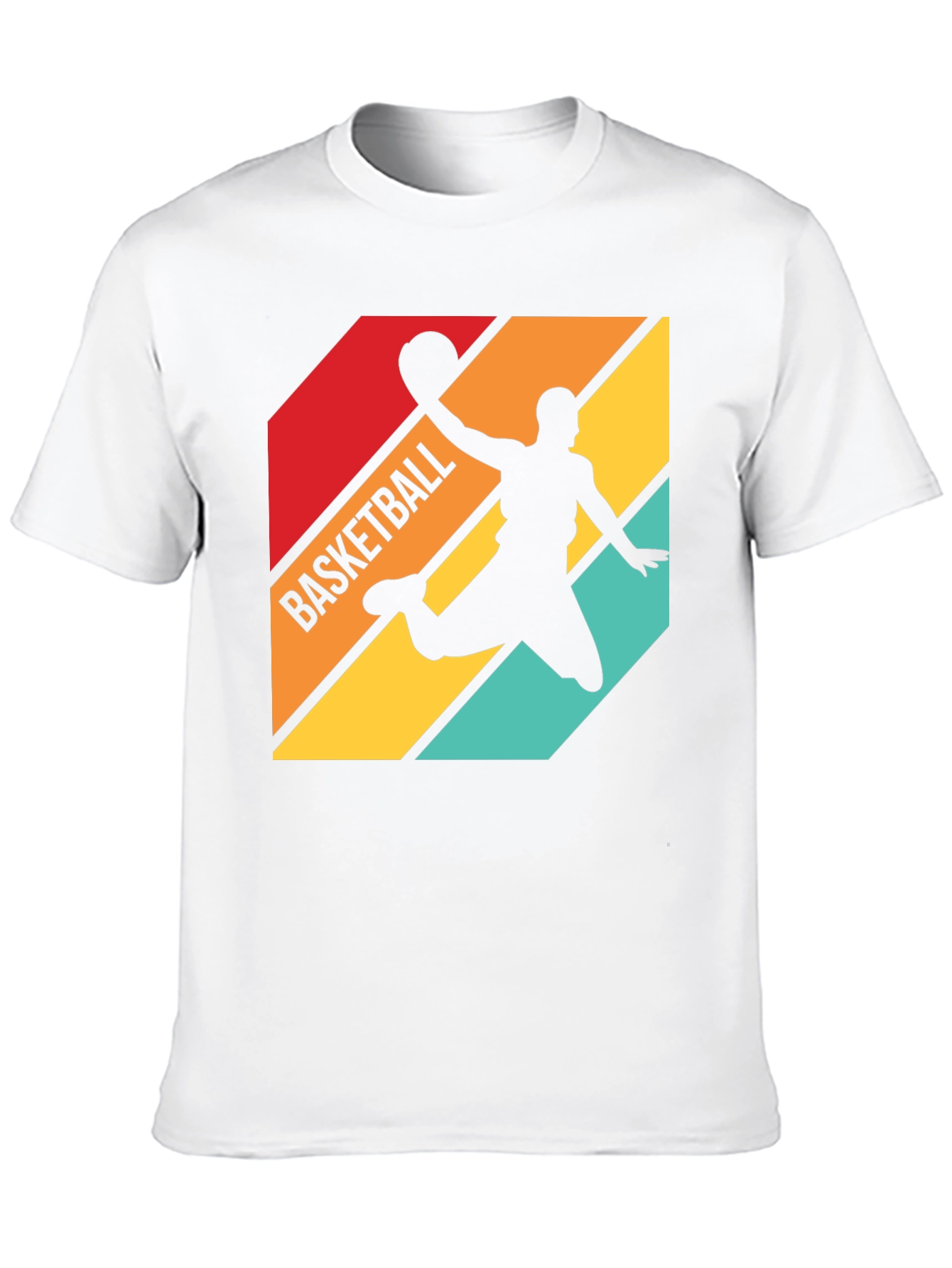 Retro Basketball Silhouette Graphic Tee - Black