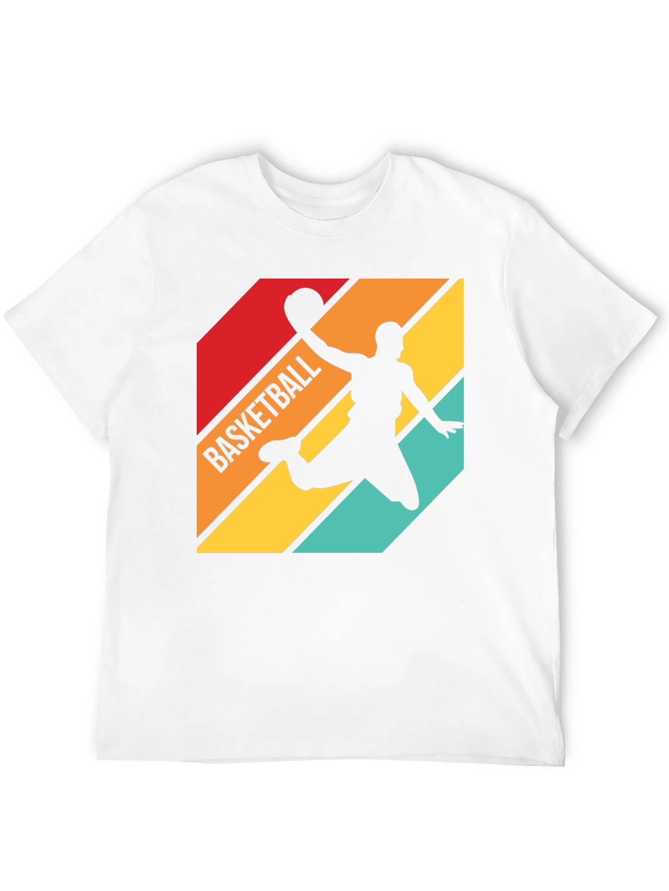 Retro Basketball Silhouette Graphic Tee - Black