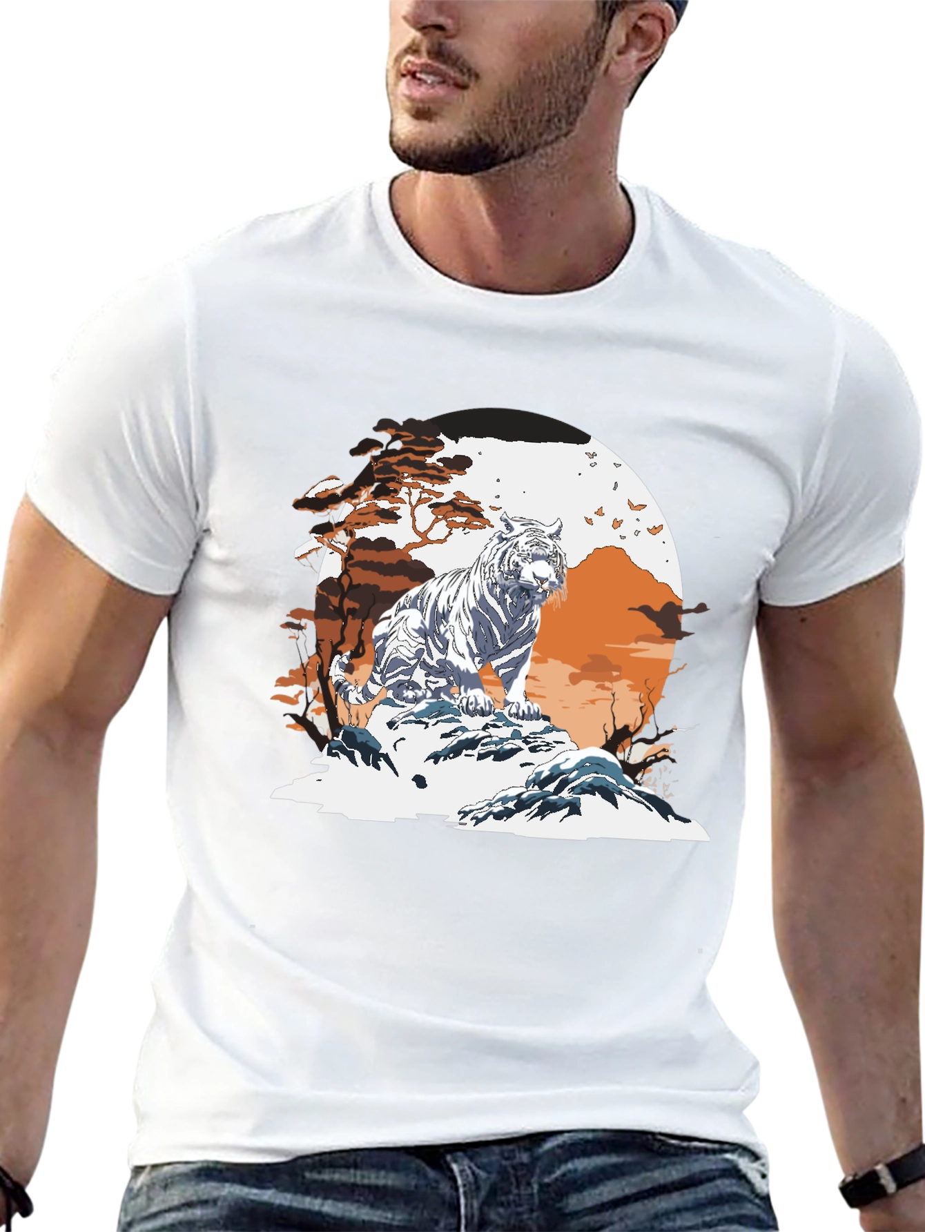 Tiger Scene Graphic T-Shirt