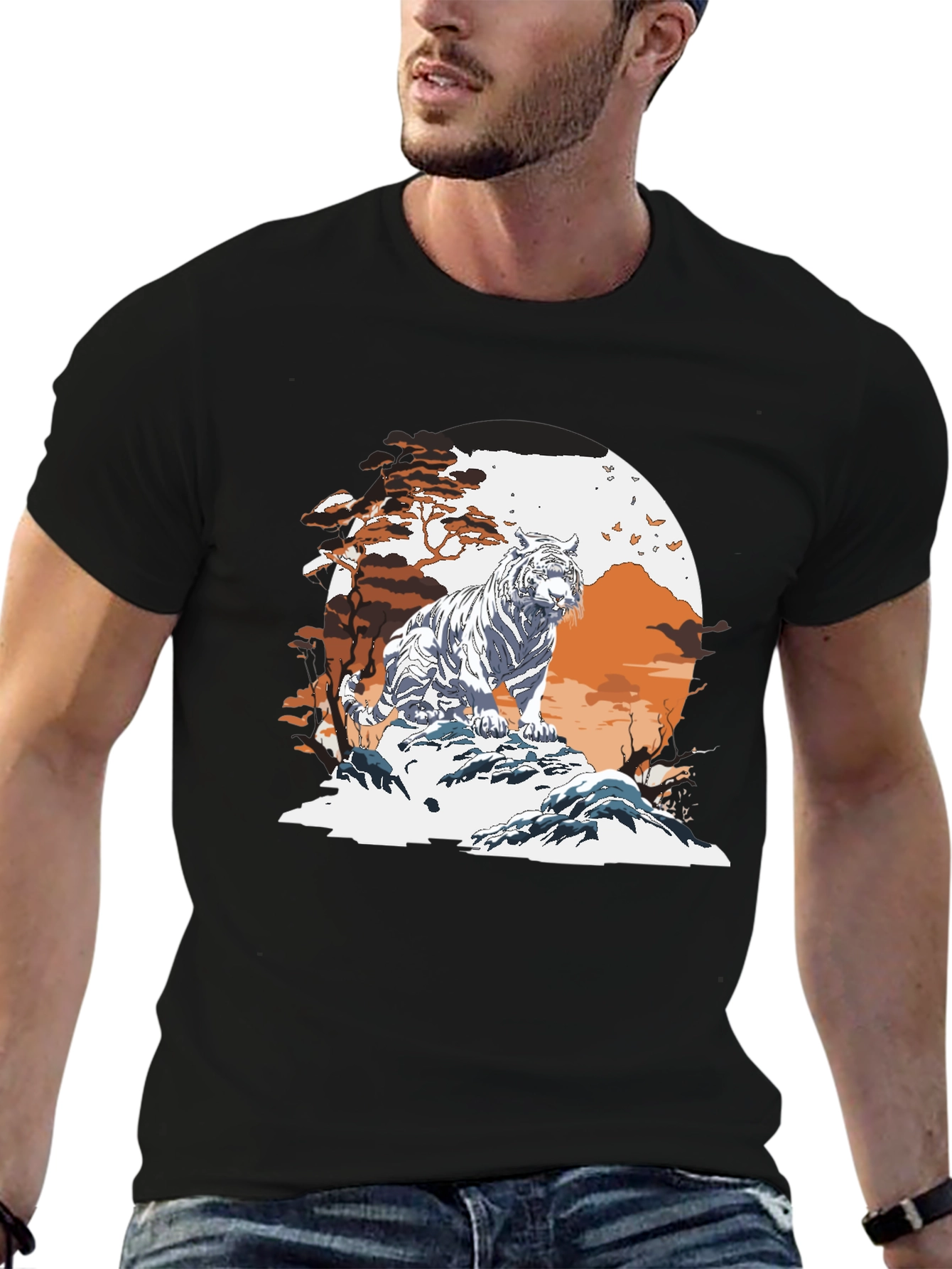 Tiger Scene Graphic T-Shirt