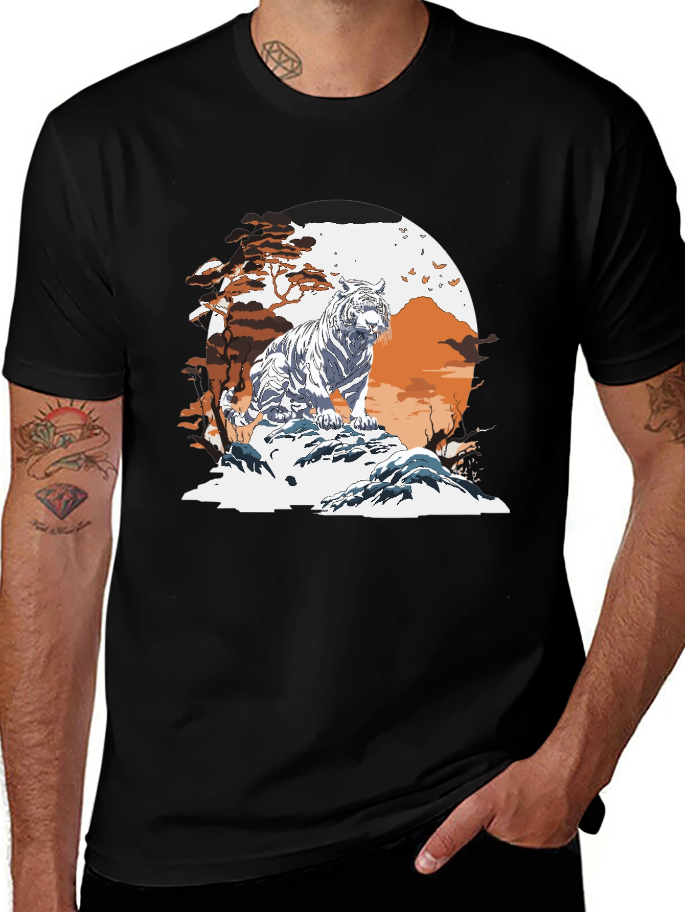 Tiger Scene Graphic T-Shirt