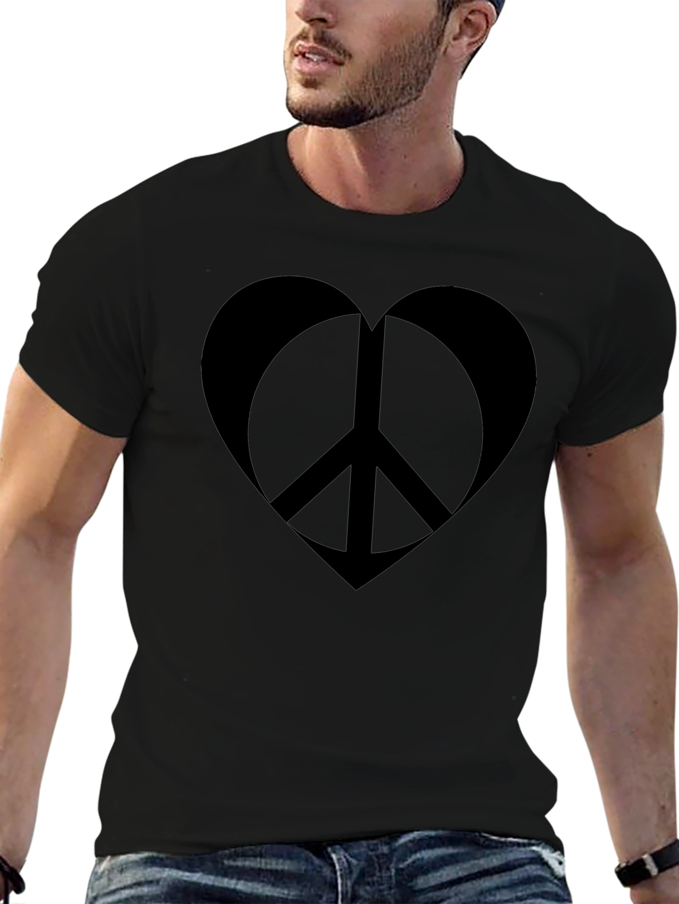 Peace Heart Graphic T-Shirt - Soft Cotton Blend