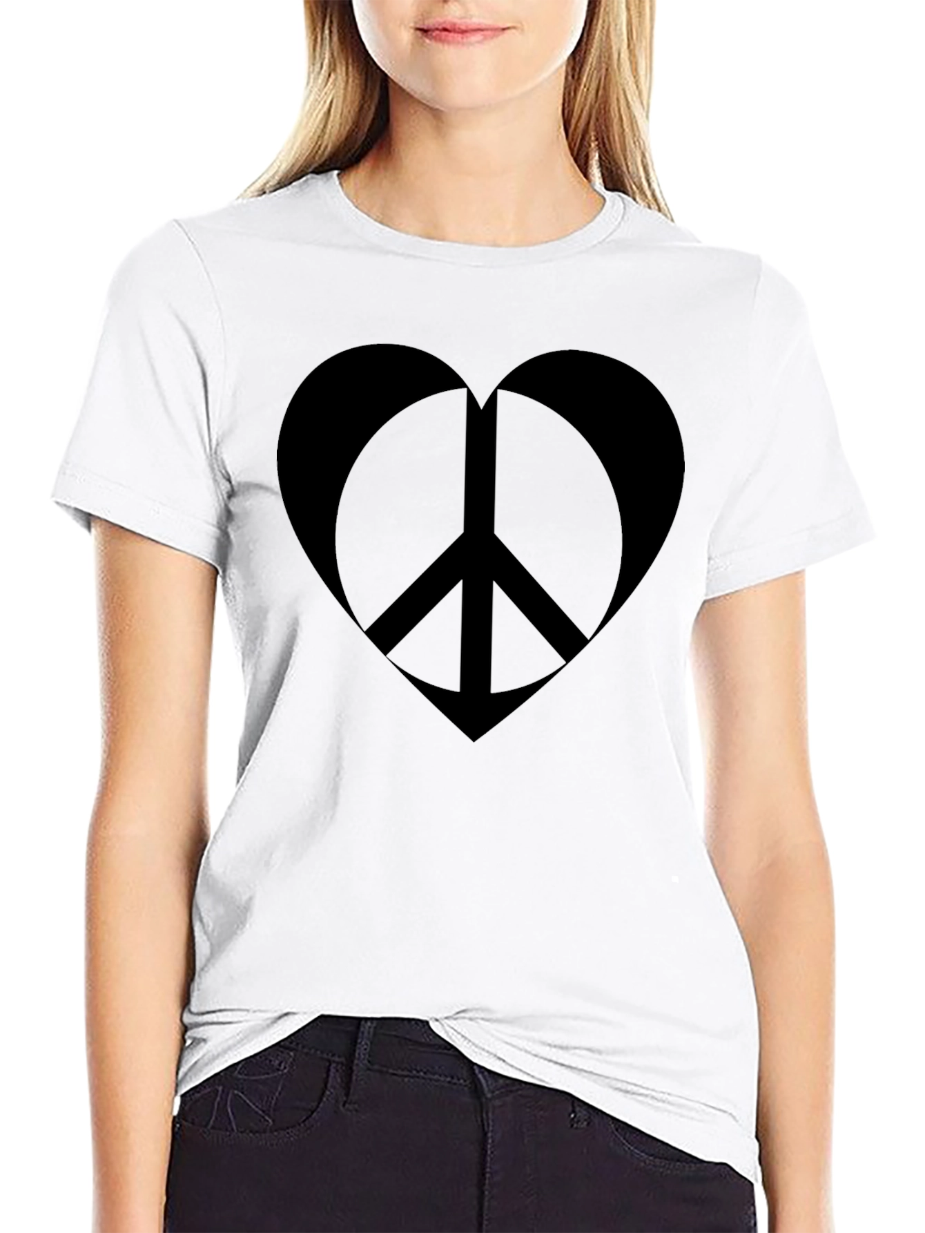 Peace Heart Graphic T-Shirt - Soft Cotton Blend